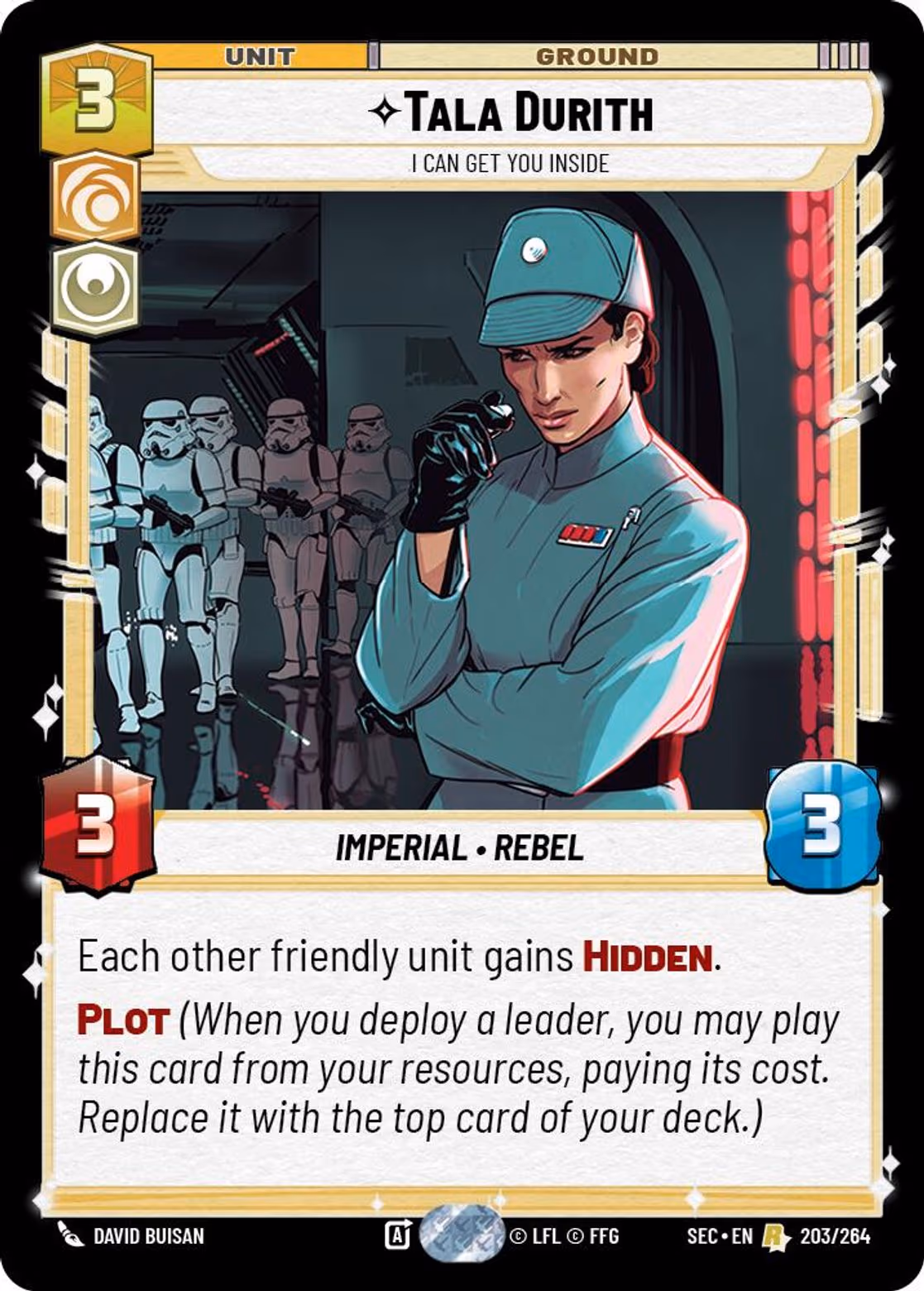 Tala Durith - I Can Get You Inside SEC-203 Star Wars Unlimited card