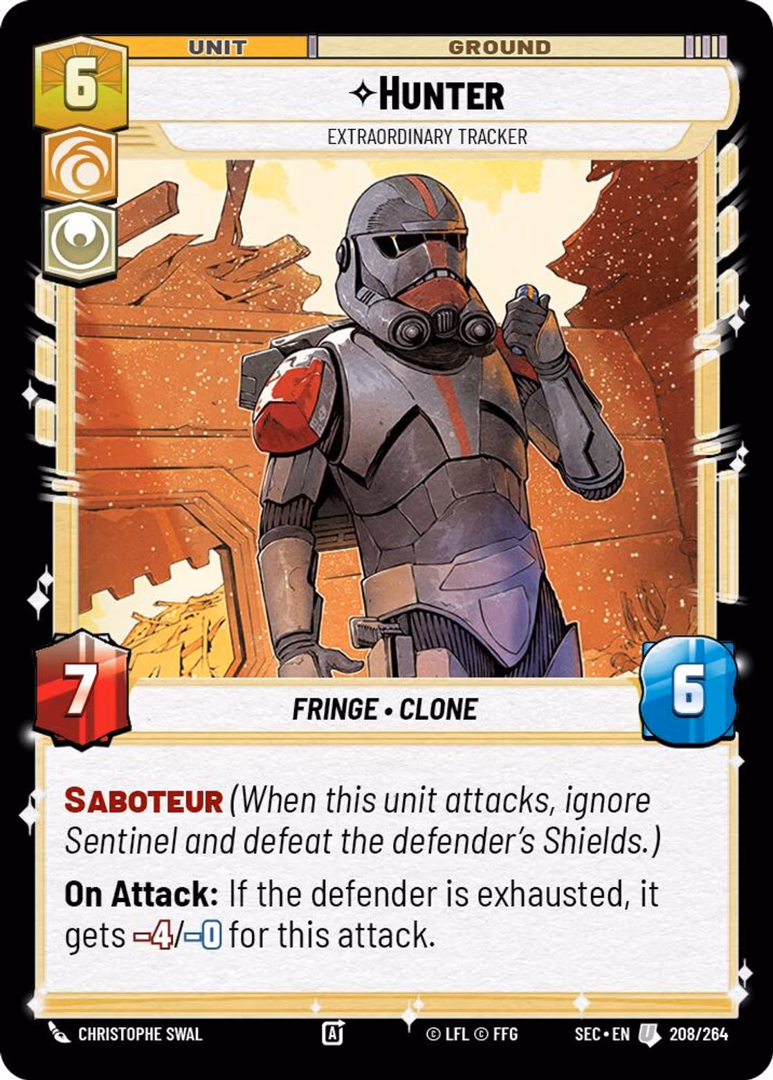 Hunter - Extraordinary Tracker SEC-208 Star Wars Unlimited card