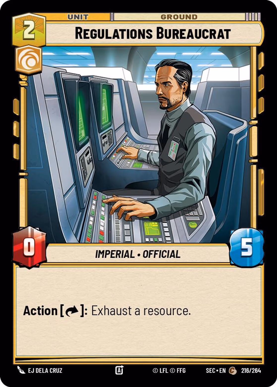 Regulations Bureaucrat SEC-216 Star Wars Unlimited card