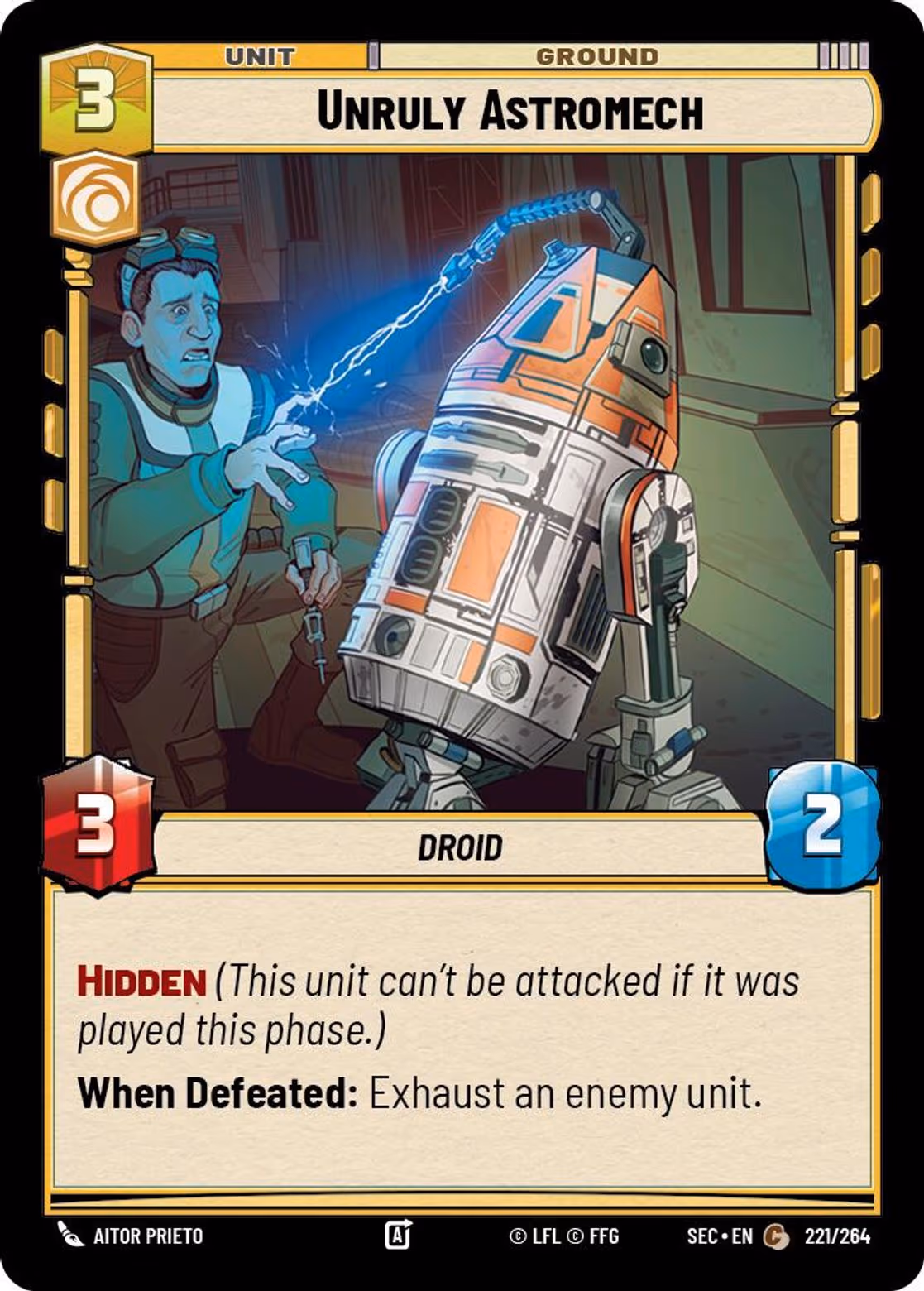 Unruly Astromech SEC-221 Star Wars Unlimited card