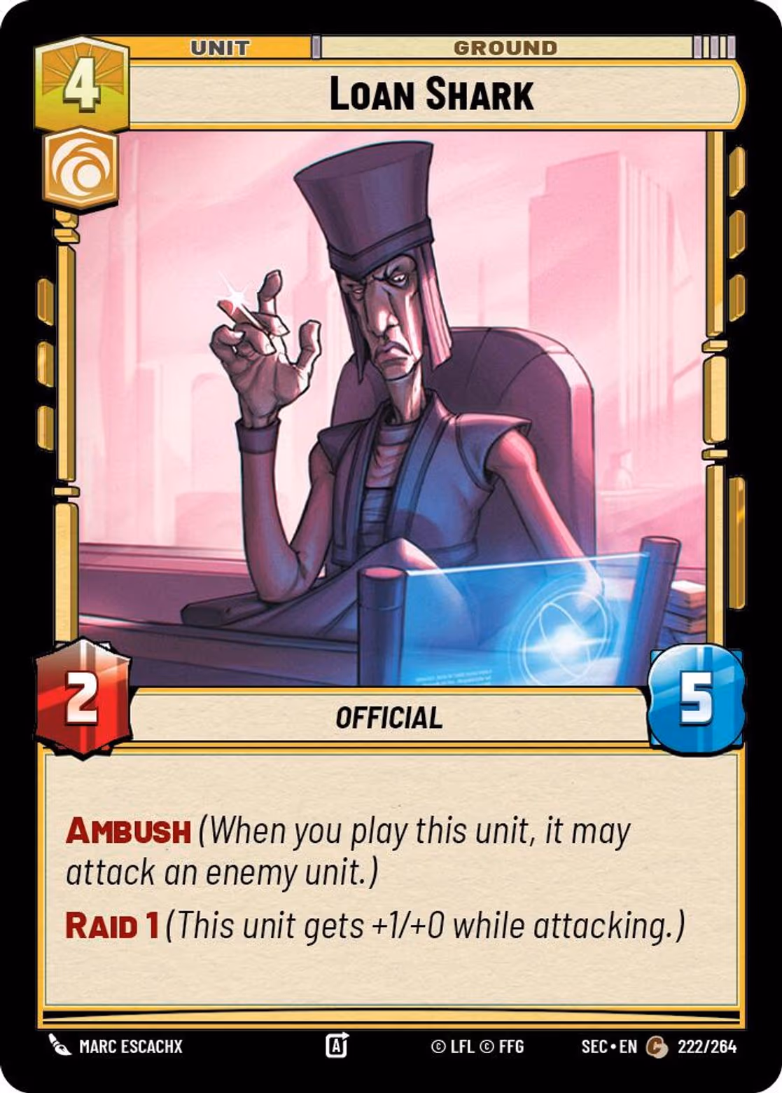 Loan Shark SEC-222 Star Wars Unlimited card