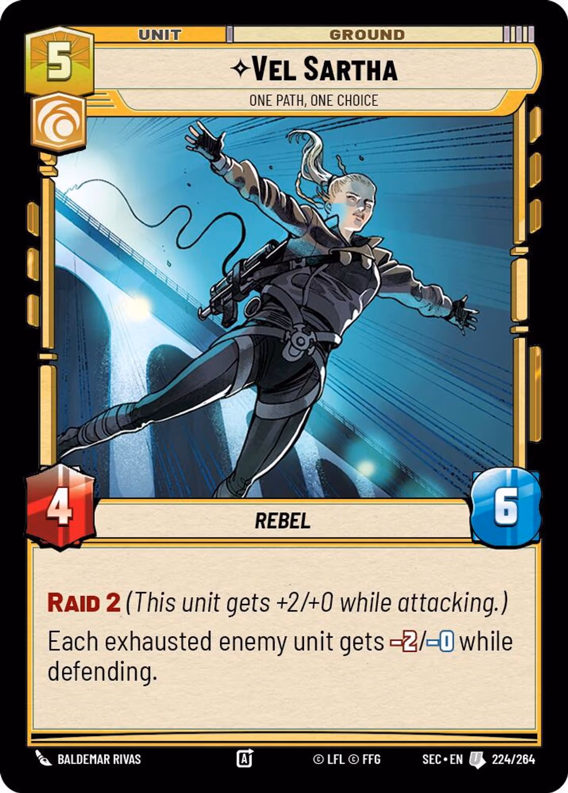 Vel Sartha - One Path, One Choice SEC-224 Star Wars Unlimited card
