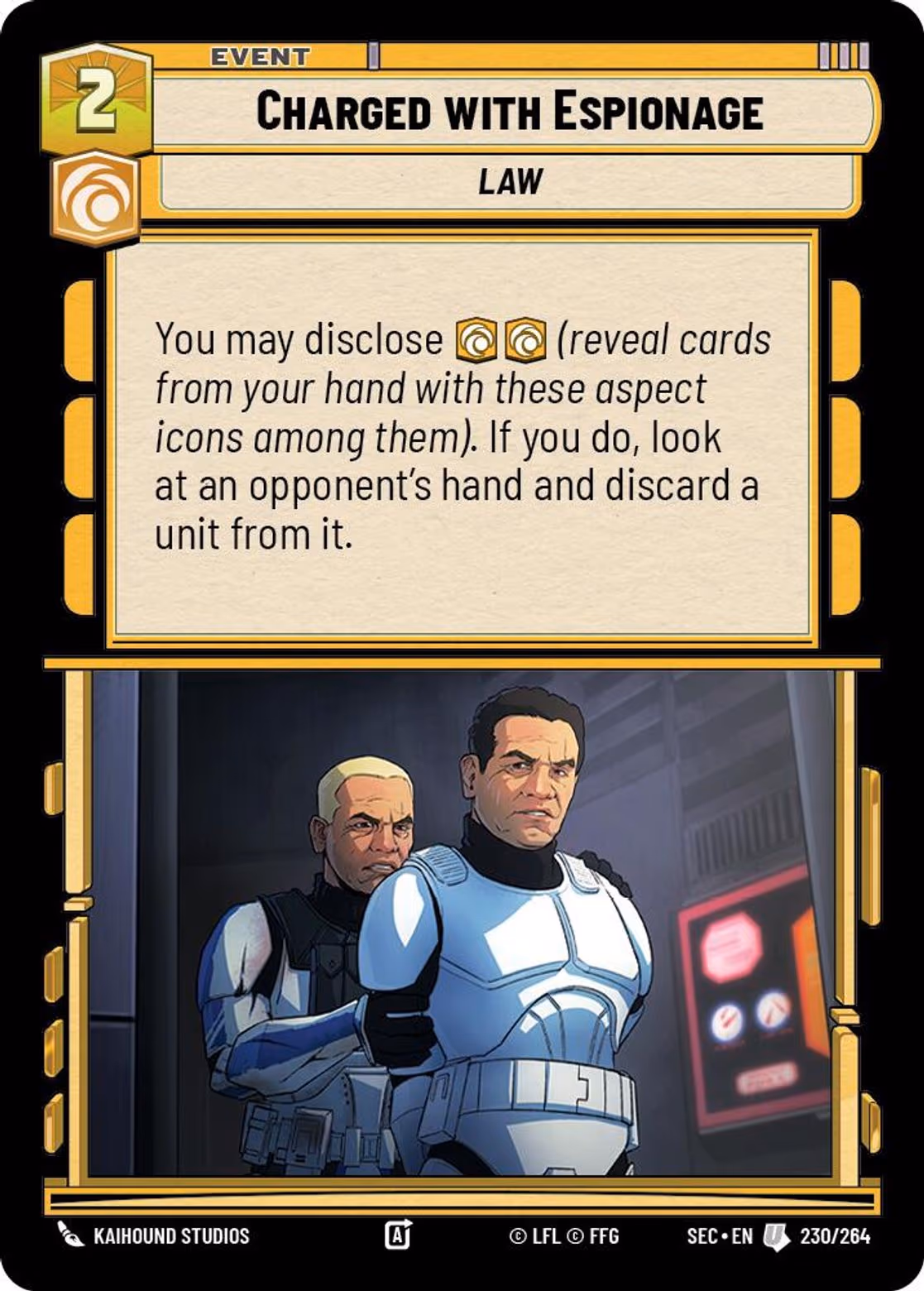 Charged with Espionage SEC-230 Star Wars Unlimited card