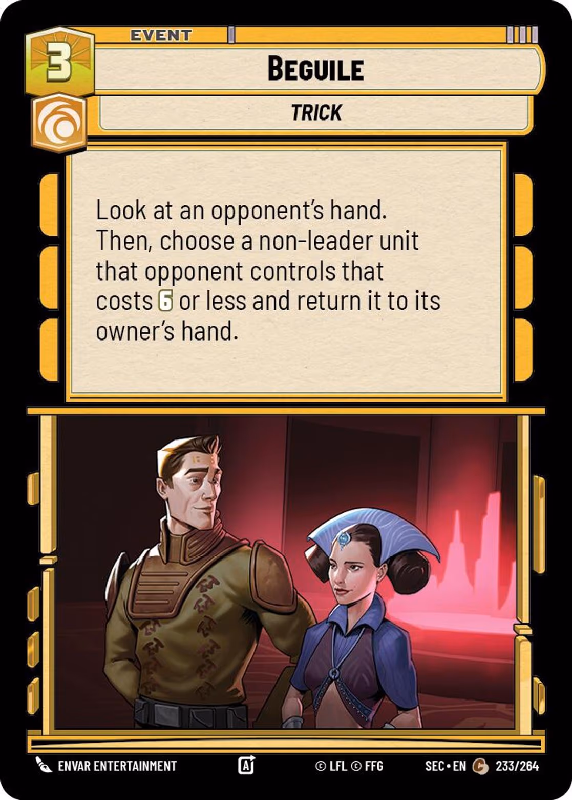 Beguile SEC-233 Star Wars Unlimited card