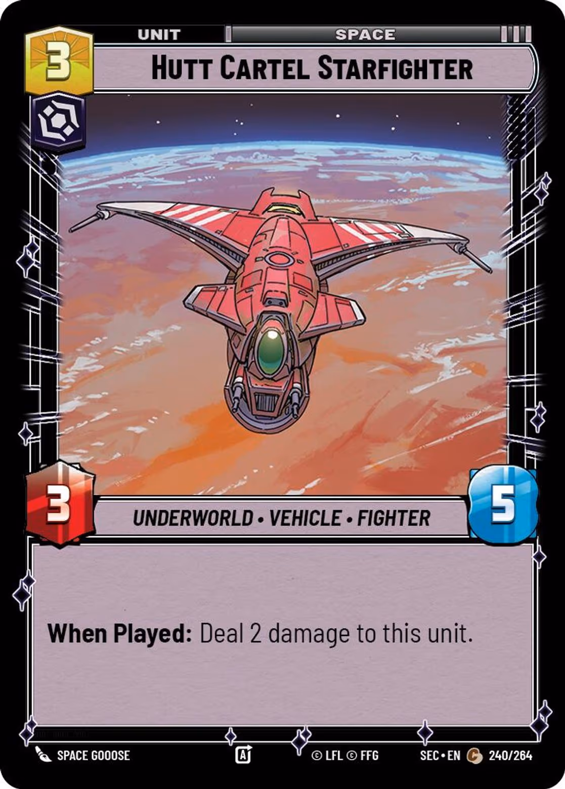 Hutt Cartel Starfighter SEC-240 Star Wars Unlimited card