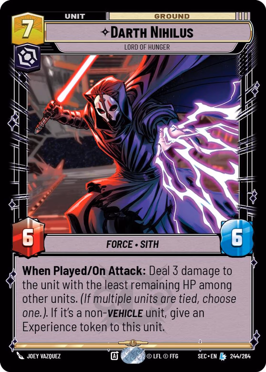 Darth Nihilus - Lord of Hunger SEC-244 Star Wars Unlimited card
