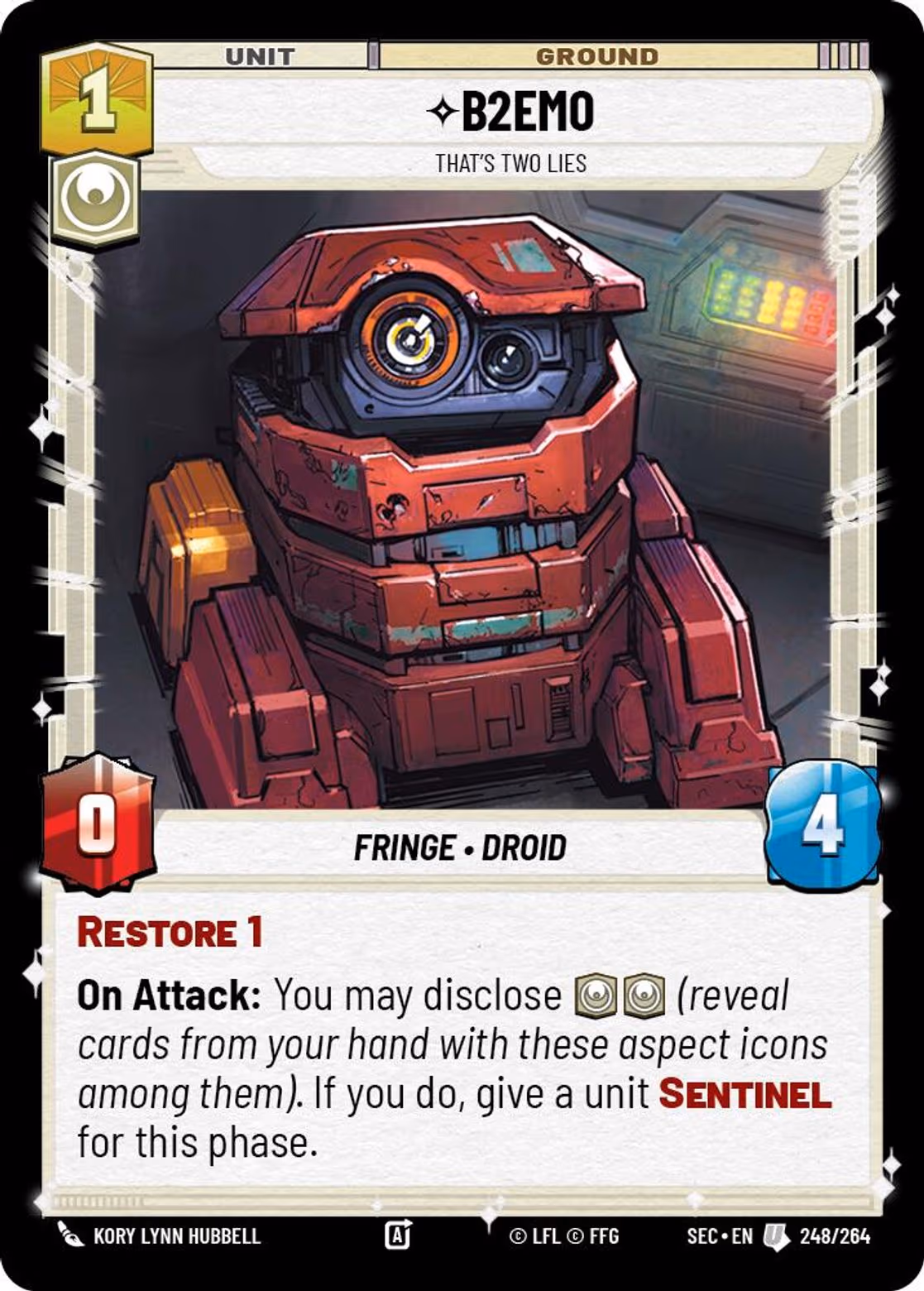 B2EM0 - That's Two Lies SEC-248 Star Wars Unlimited card