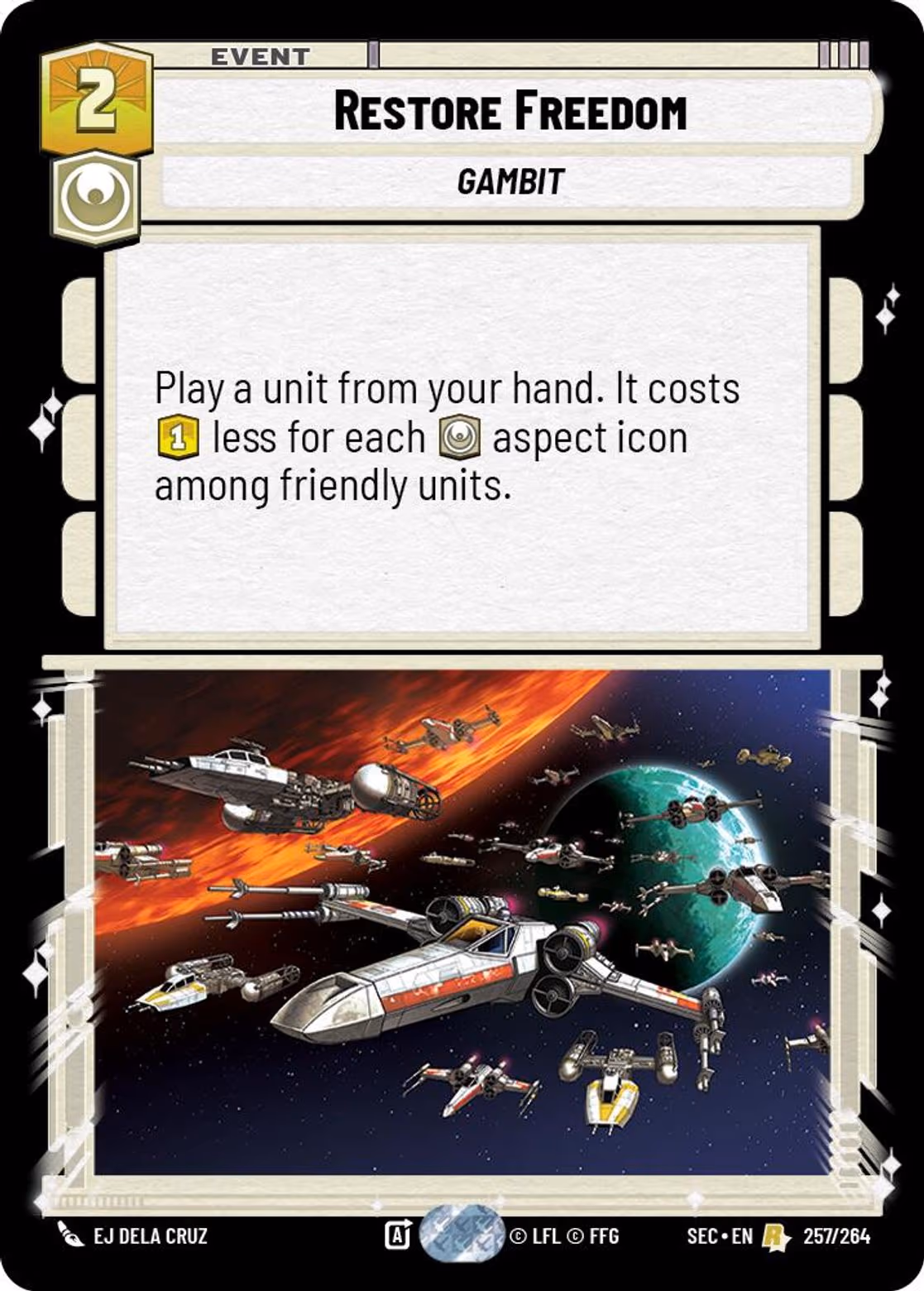 Restore Freedom SEC-257 Star Wars Unlimited card