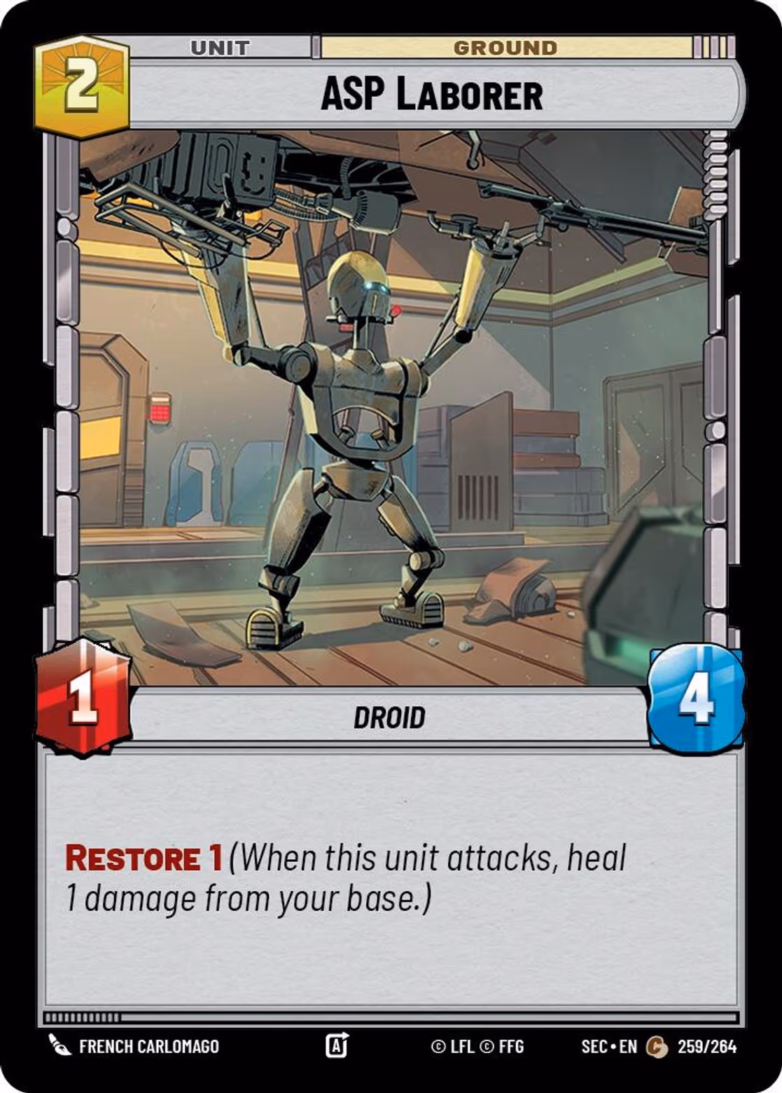 ASP Laborer SEC-259 Star Wars Unlimited card