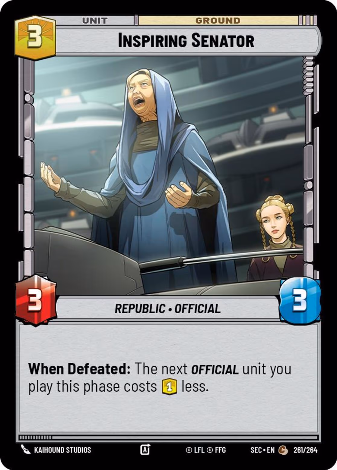 Inspiring Senator SEC-261 Star Wars Unlimited card