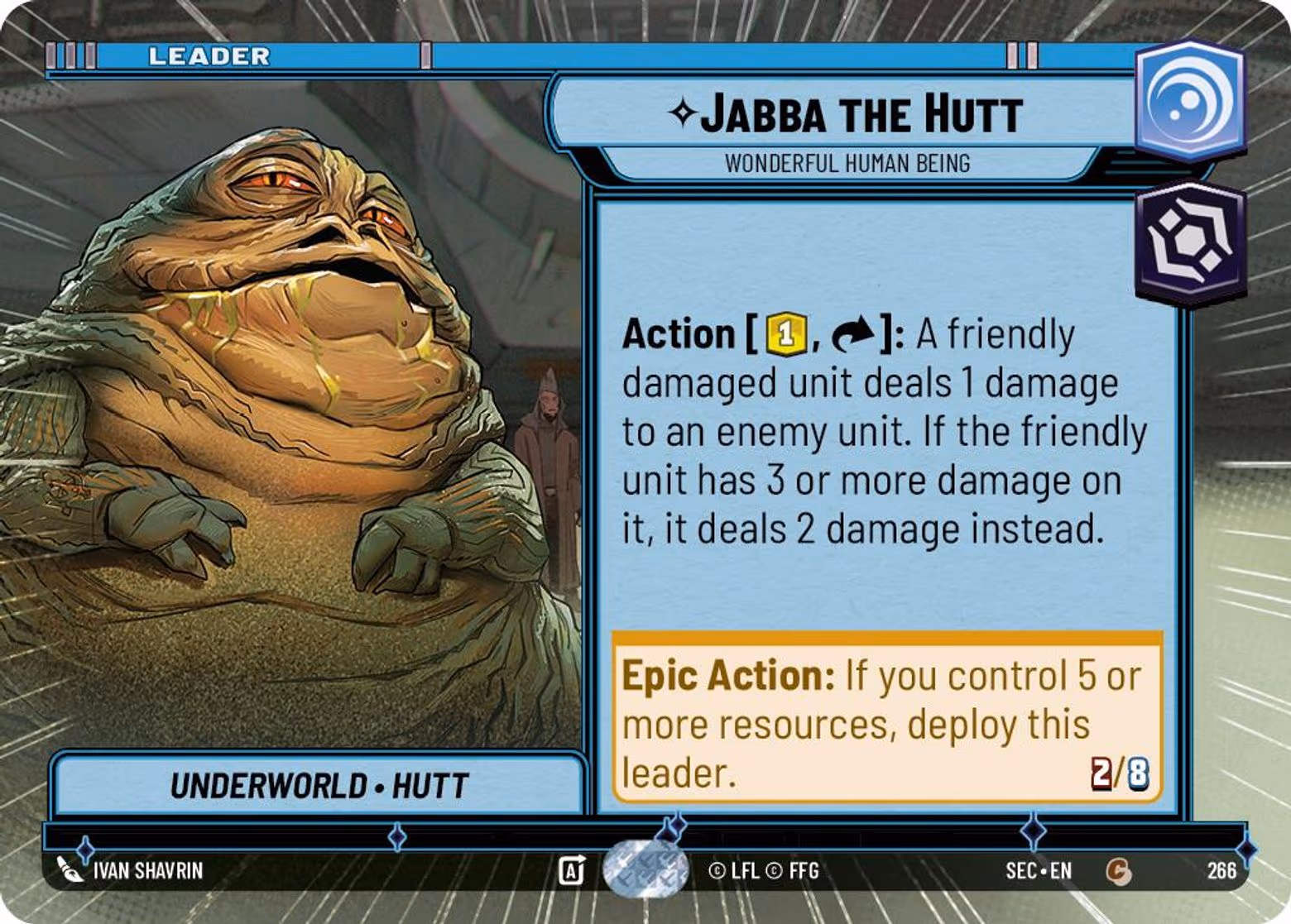Jabba the Hutt - Wonderful Human Being SEC-266 Hyperspace Star Wars Unlimited card
