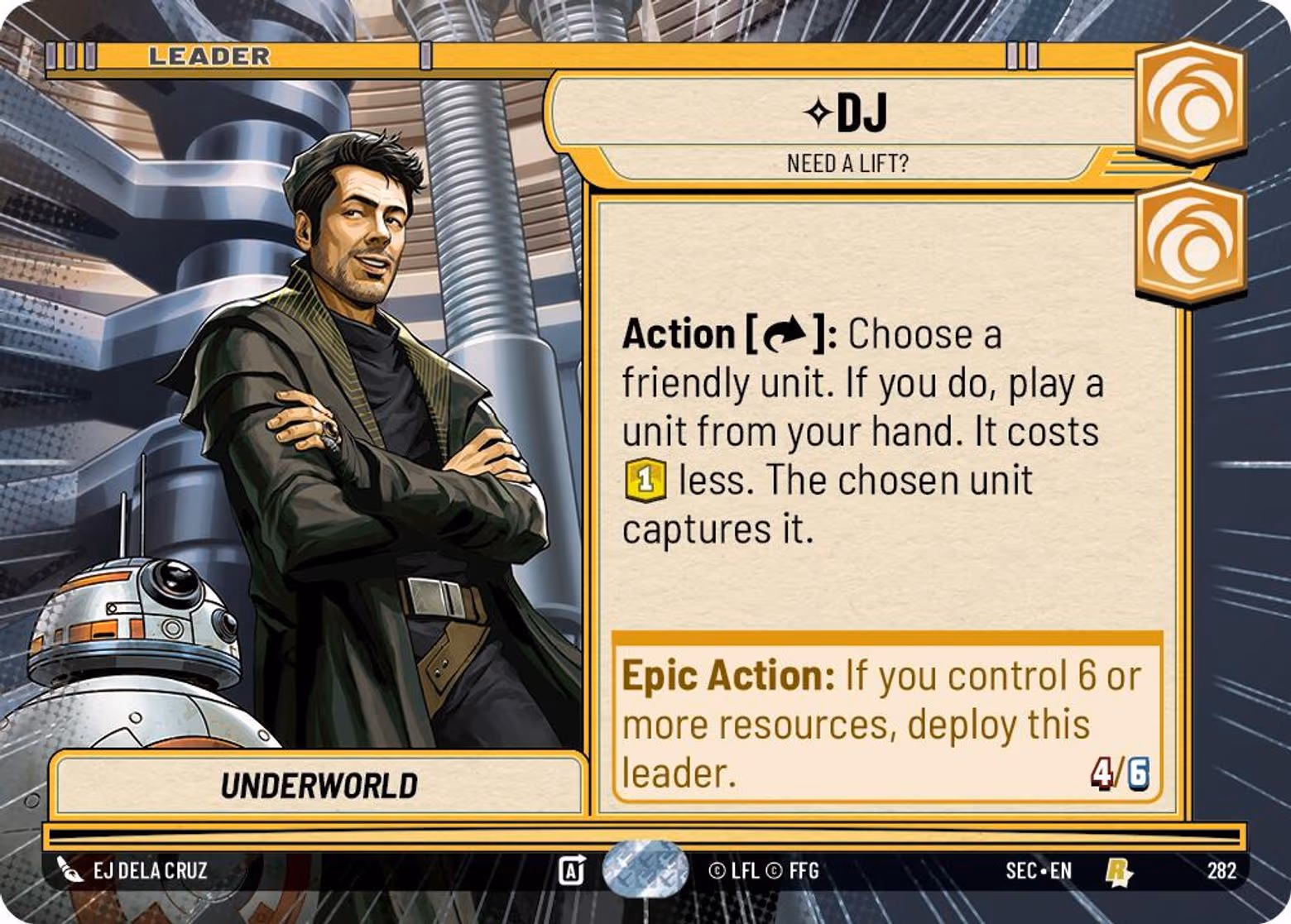 DJ - Need a Lift? SEC-282 Hyperspace Star Wars Unlimited card