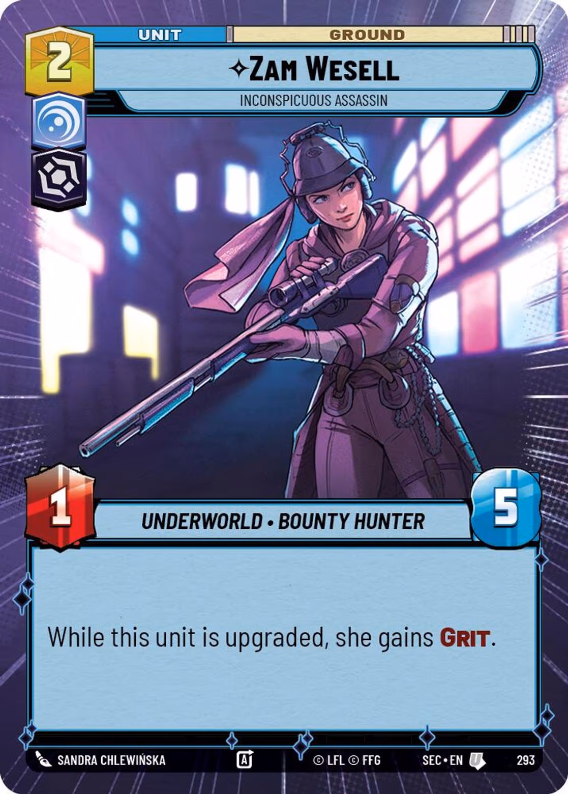 Zam Wesell - Inconspicuous Assassin SEC-293 Hyperspace Star Wars Unlimited card