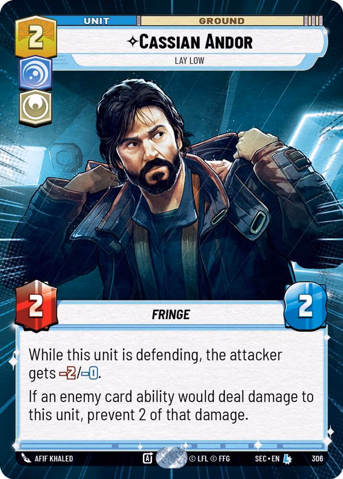 Cassian Andor - Lay Low SEC-306 Hyperspace Star Wars Unlimited card