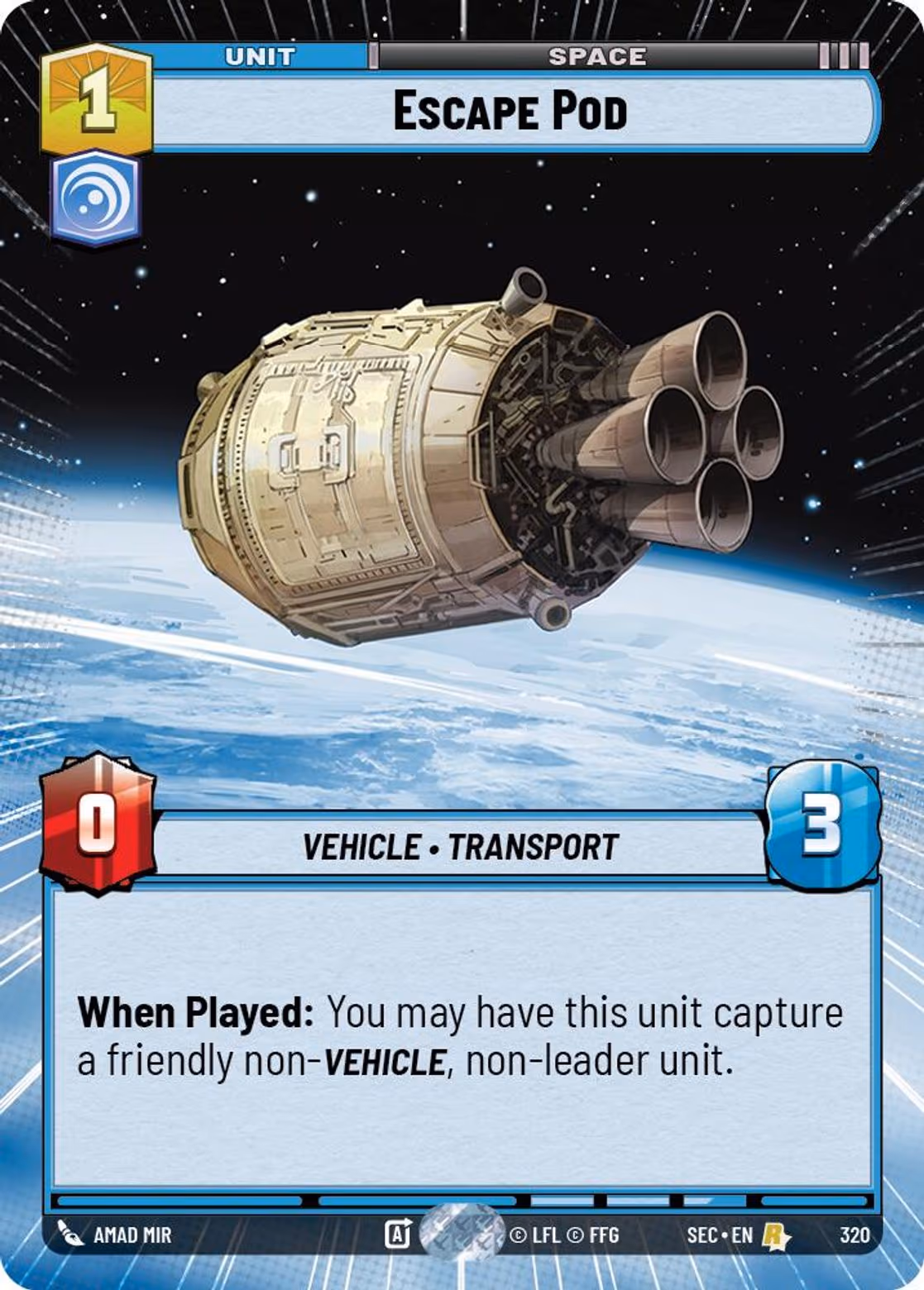 Escape Pod SEC-320 Hyperspace Star Wars Unlimited card