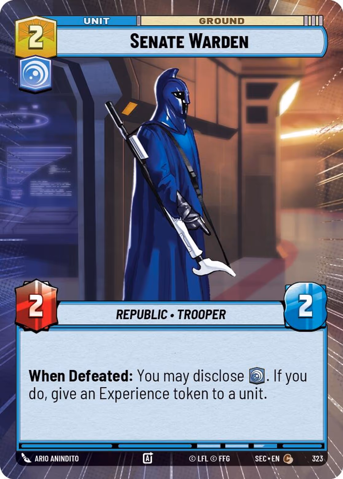 Senate Warden SEC-323 Hyperspace Star Wars Unlimited card