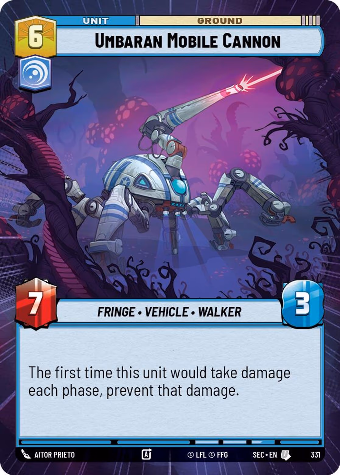 Umbaran Mobile Cannon SEC-331 Hyperspace Star Wars Unlimited card
