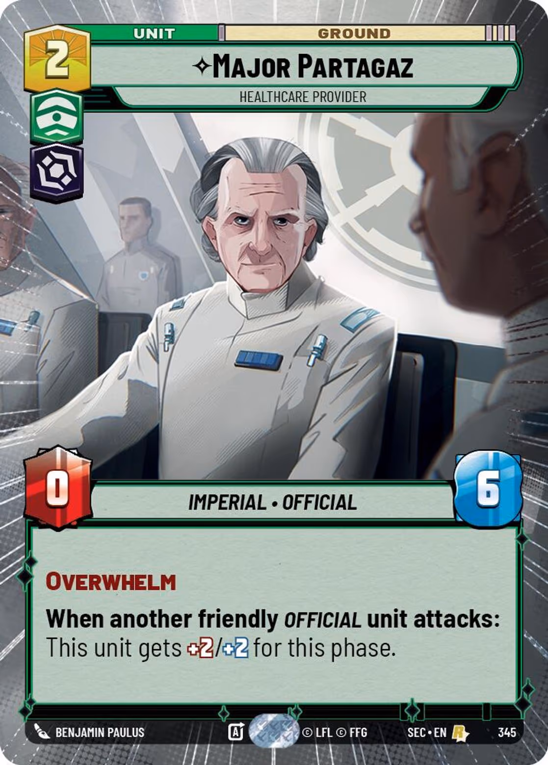 Major Partagaz - Healthcare Provider SEC-345 Hyperspace Star Wars Unlimited card