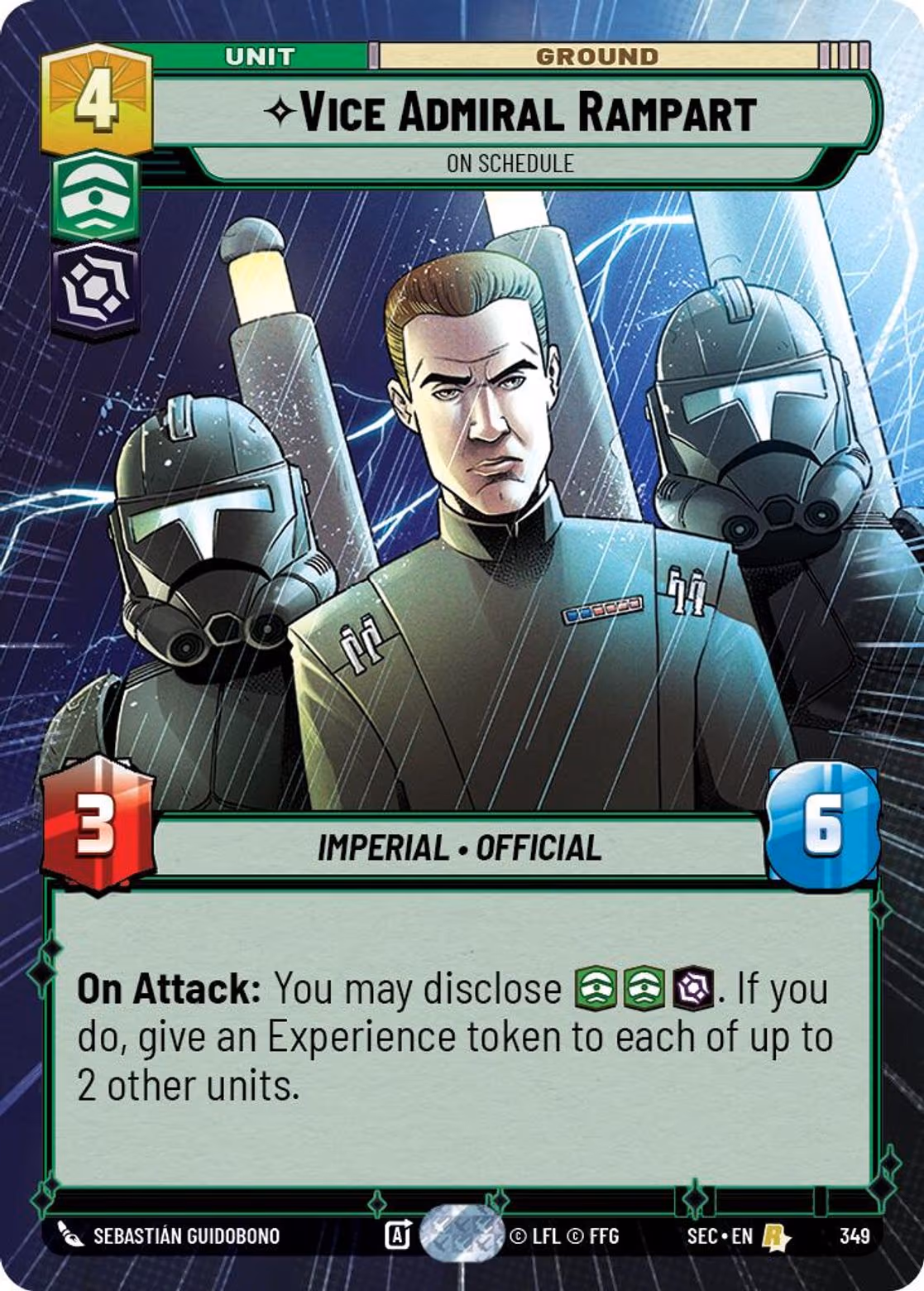 Vice Admiral Rampart - On Schedule SEC-349 Hyperspace Star Wars Unlimited card