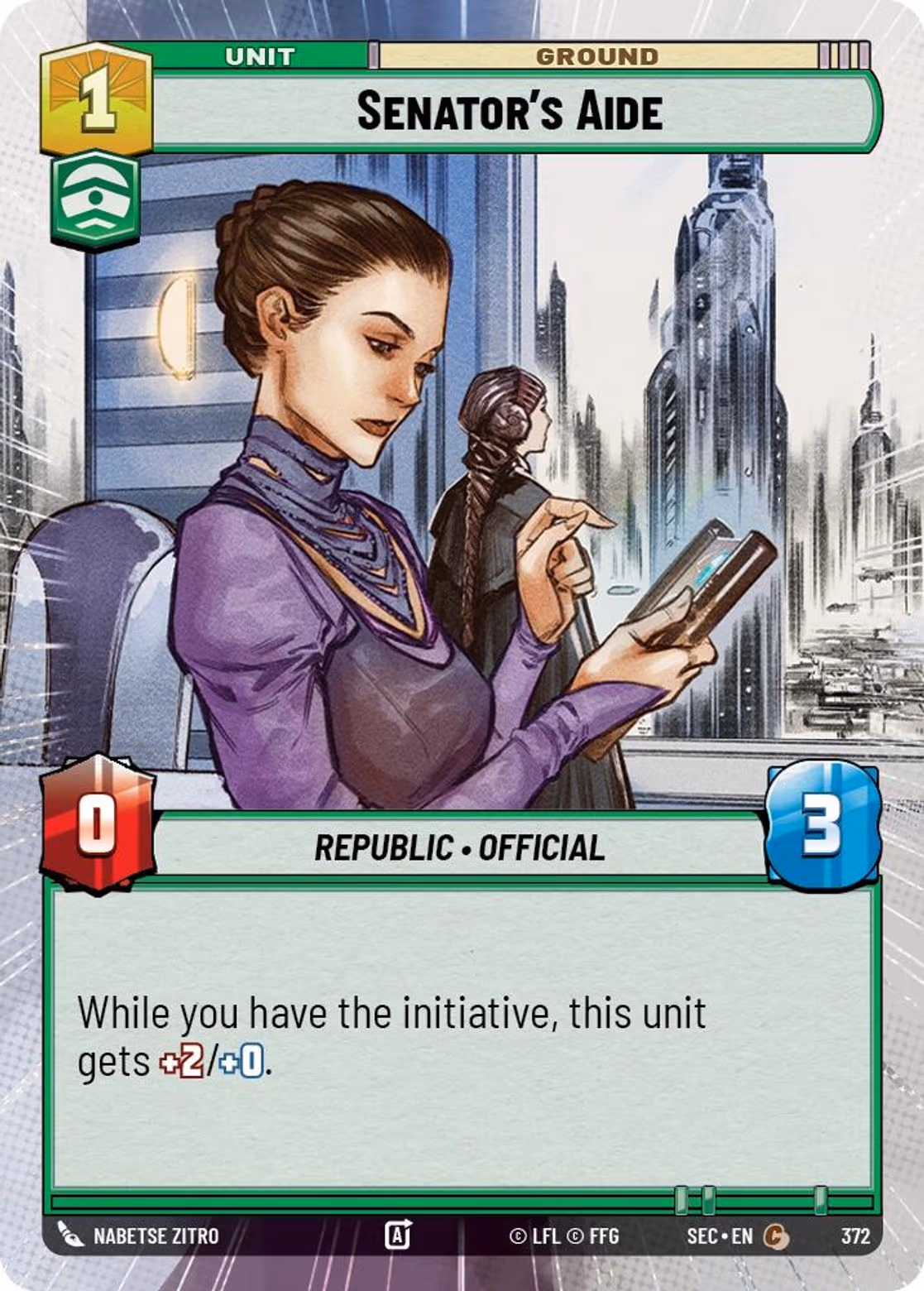 Senator's Aide SEC-372 Hyperspace Star Wars Unlimited card