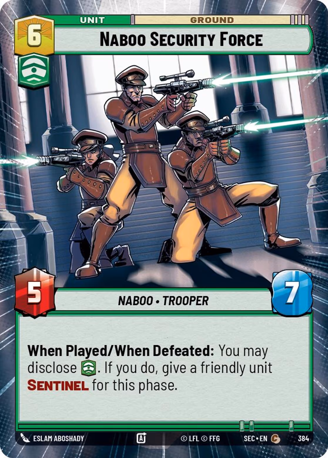 Naboo Security Force SEC-384 Hyperspace Star Wars Unlimited card