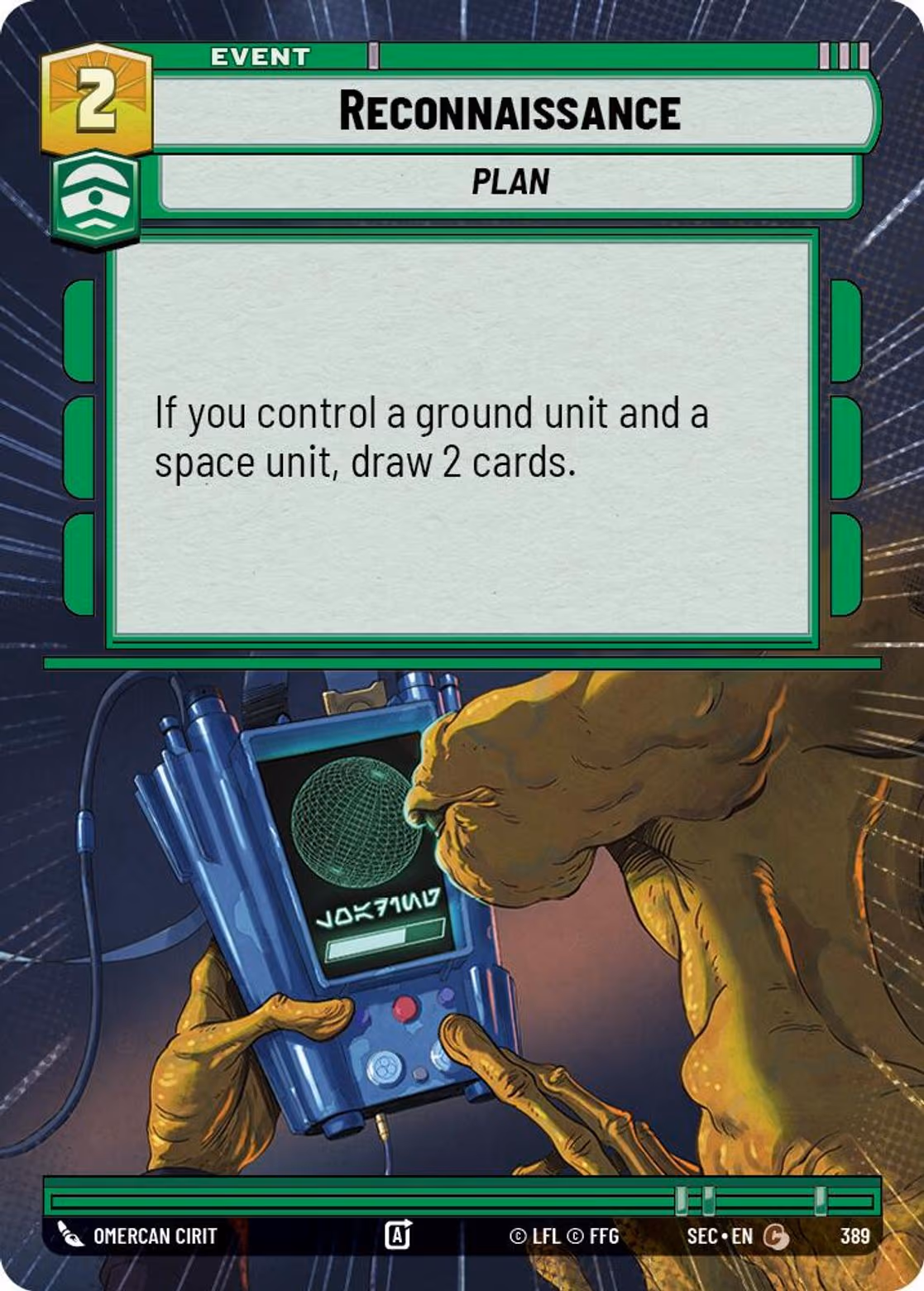 Reconnaissance SEC-389 Hyperspace Star Wars Unlimited card