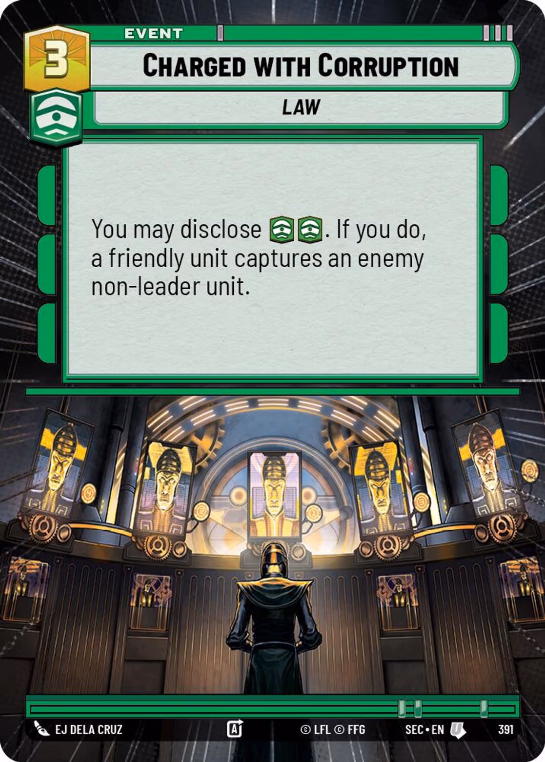 Charged with Corruption SEC-391 Hyperspace Star Wars Unlimited card