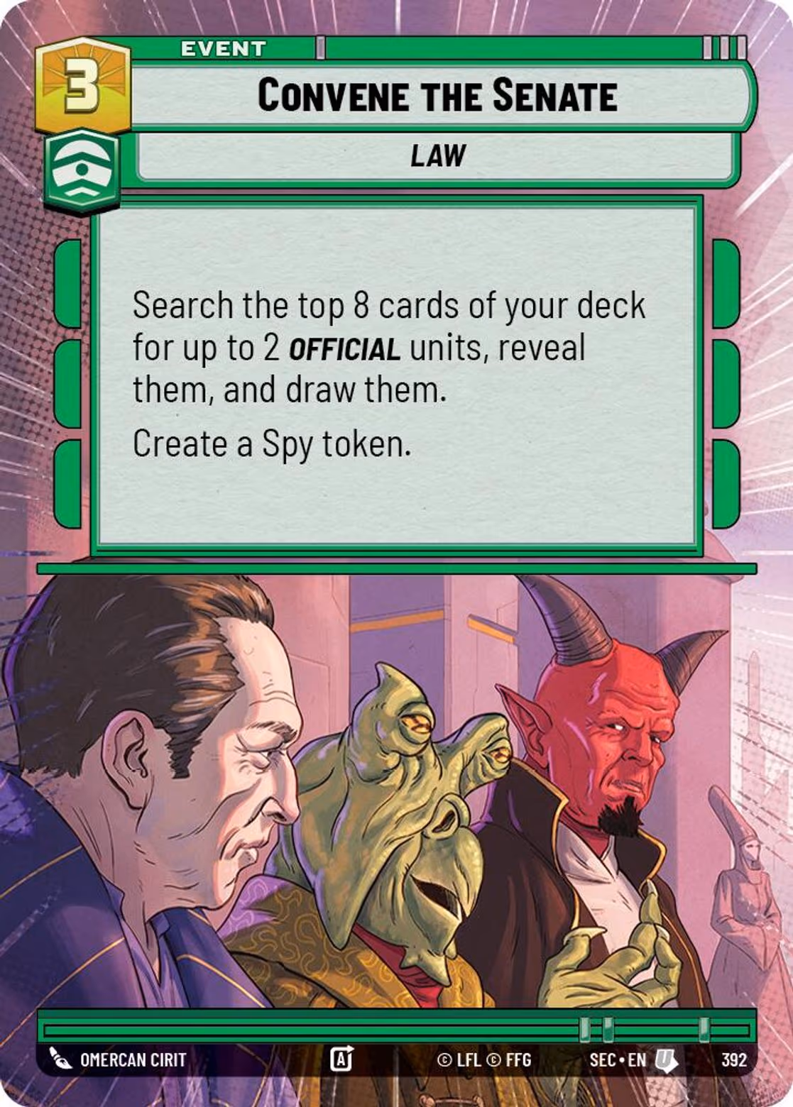 Convene the Senate SEC-392 Hyperspace Star Wars Unlimited card