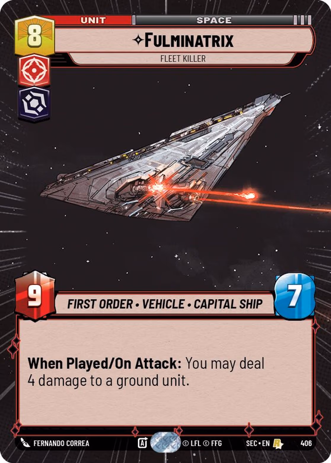 Fulminatrix - Fleet Killer SEC-406 Hyperspace Star Wars Unlimited card