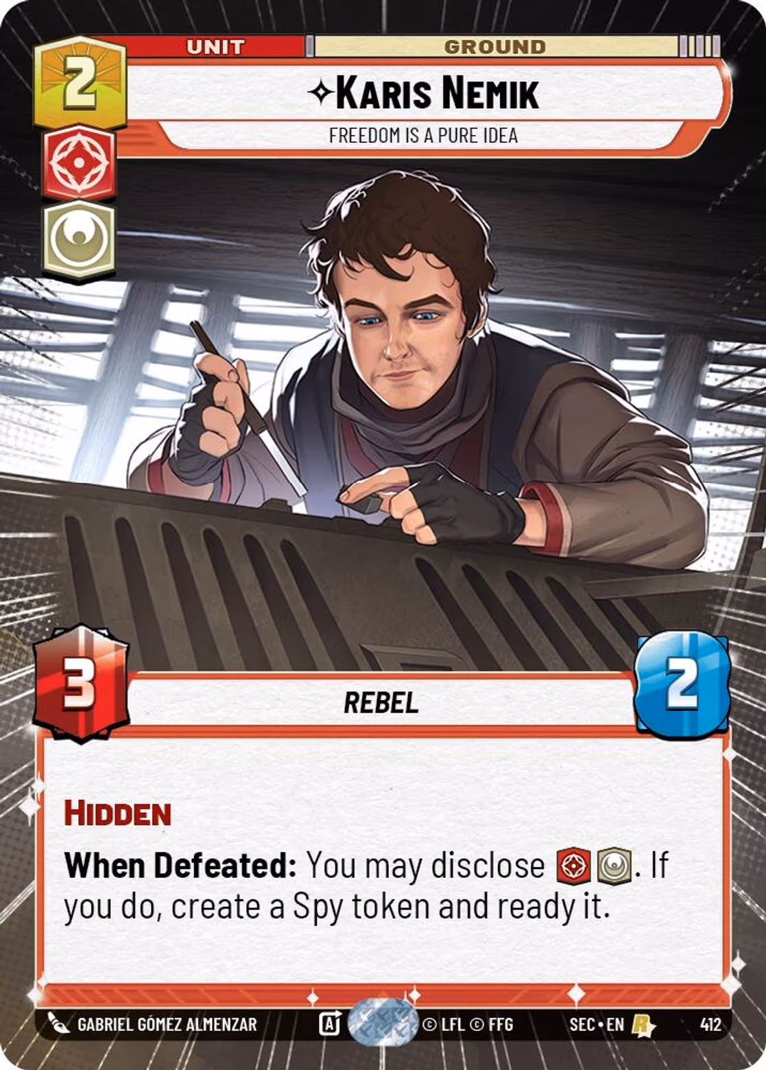 Karis Nemik - Freedom is a Pure Idea SEC-412 Hyperspace Star Wars Unlimited card