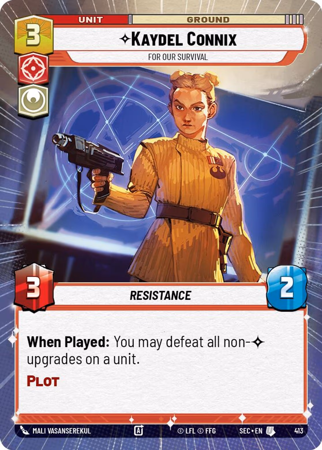 Kaydel Connix - For Our Survival SEC-413 Hyperspace Star Wars Unlimited card