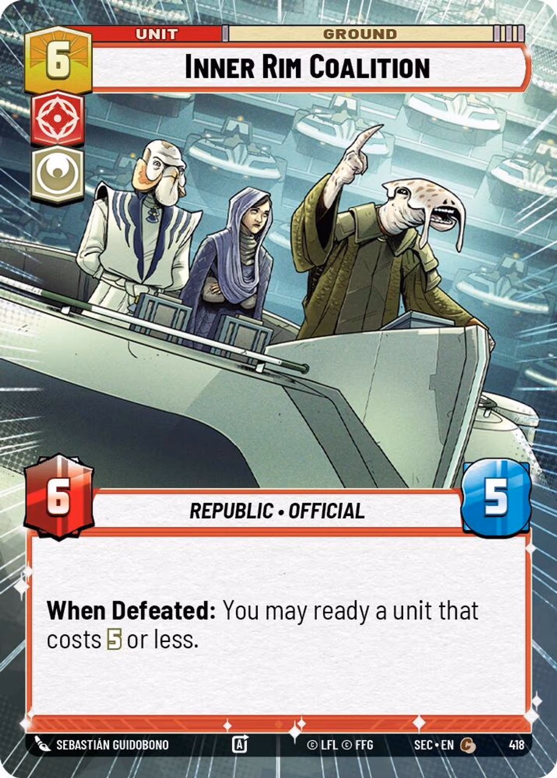 Inner Rim Coalition SEC-418 Hyperspace Star Wars Unlimited card