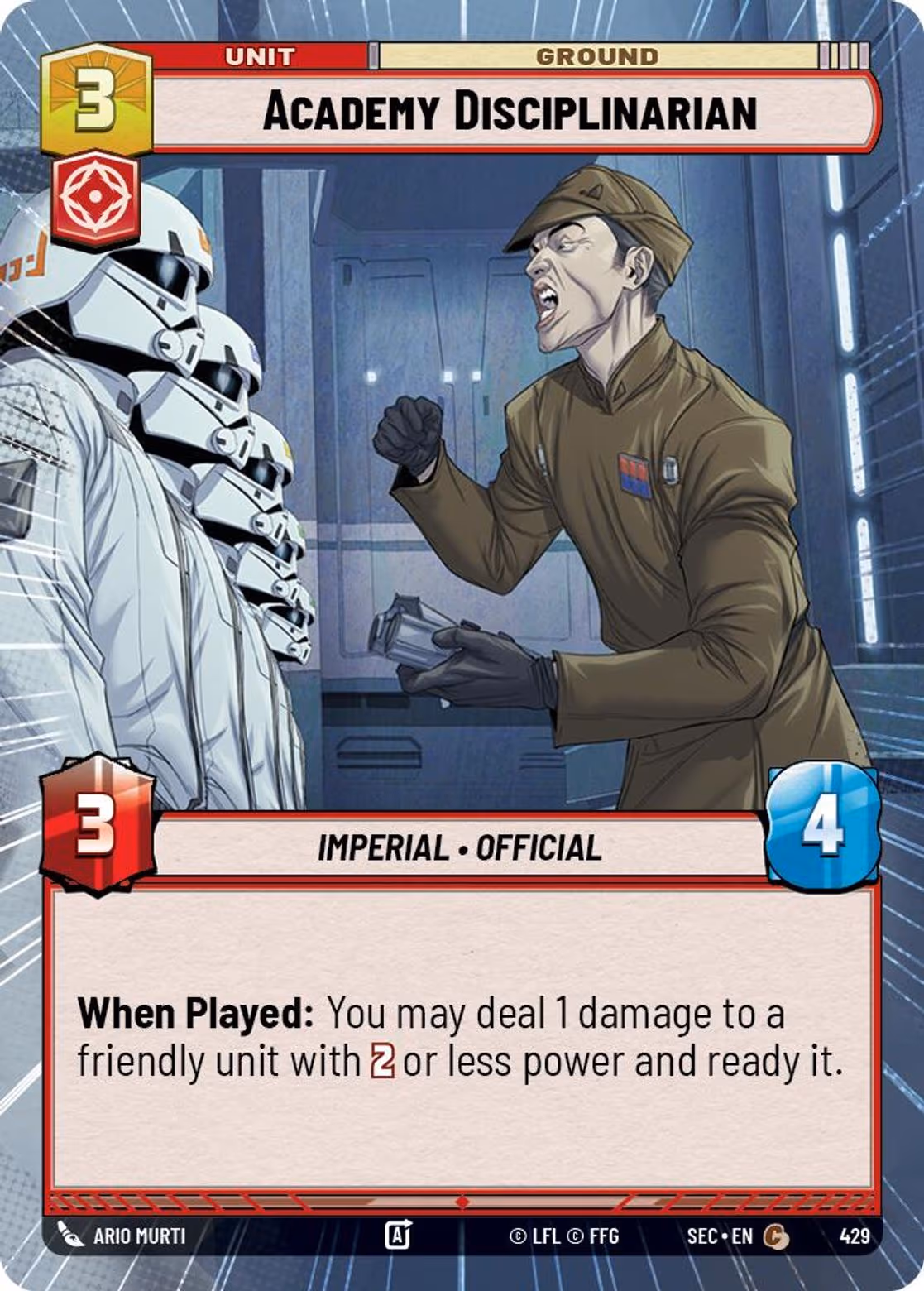 Academy Disciplinarian SEC-429 Hyperspace Star Wars Unlimited card