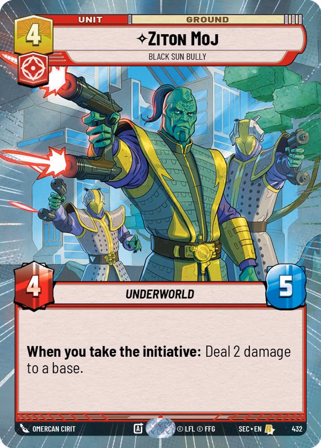 Ziton Moj - Black Sun Bully SEC-432 Hyperspace Star Wars Unlimited card