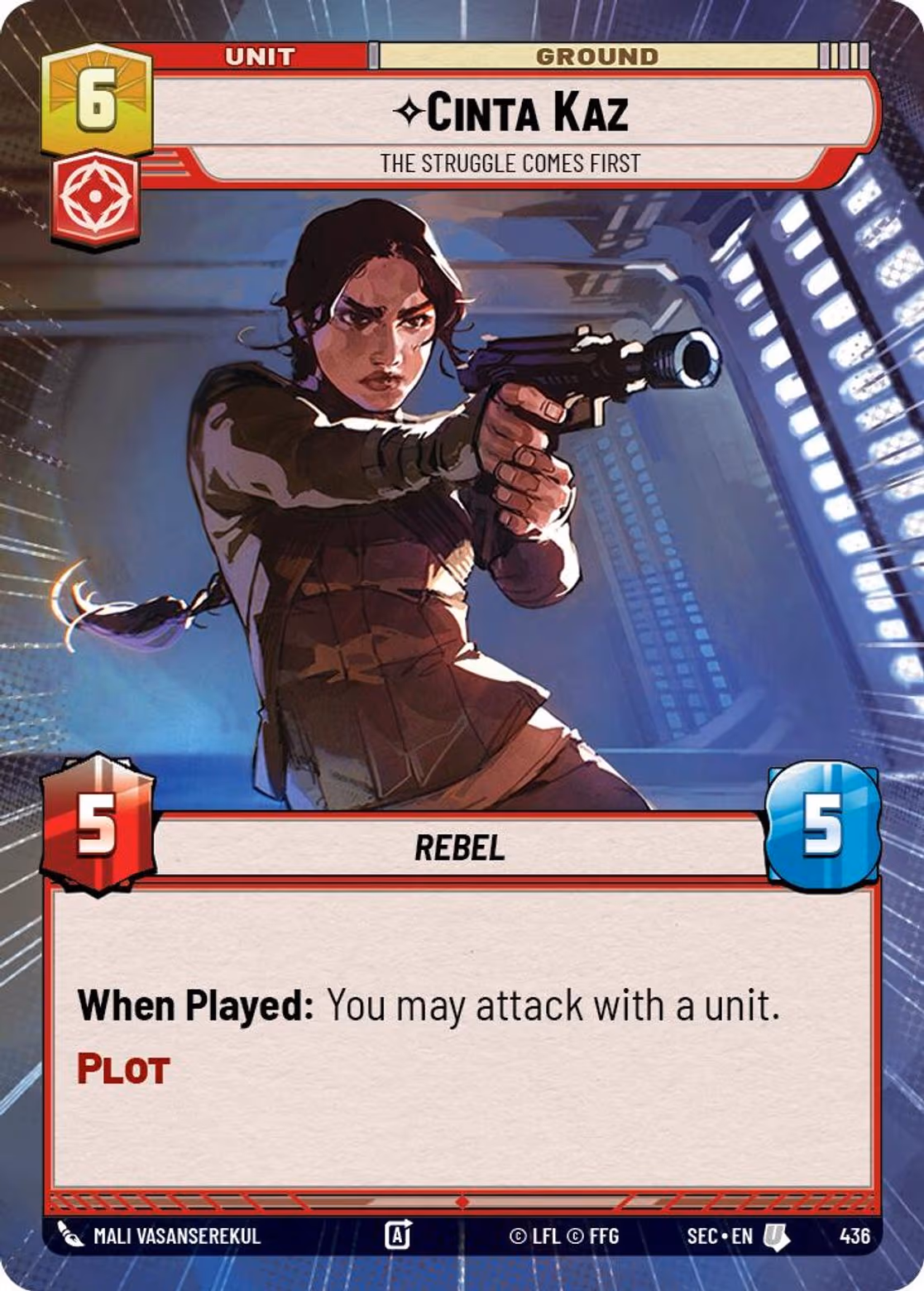 Cinta Kaz - The Struggle Comes First SEC-436 Hyperspace Star Wars Unlimited card