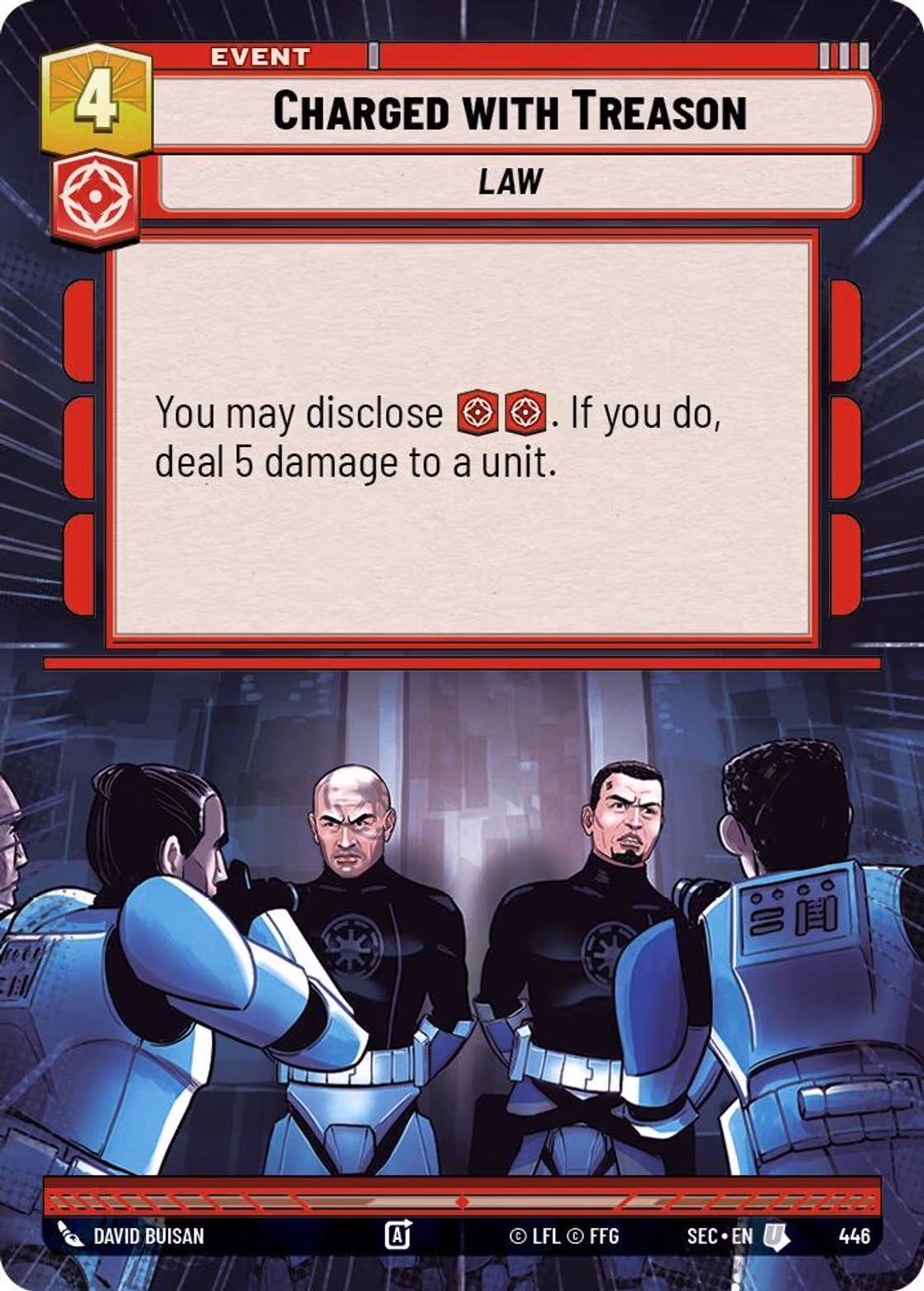 Charged with Treason SEC-446 Hyperspace Star Wars Unlimited card