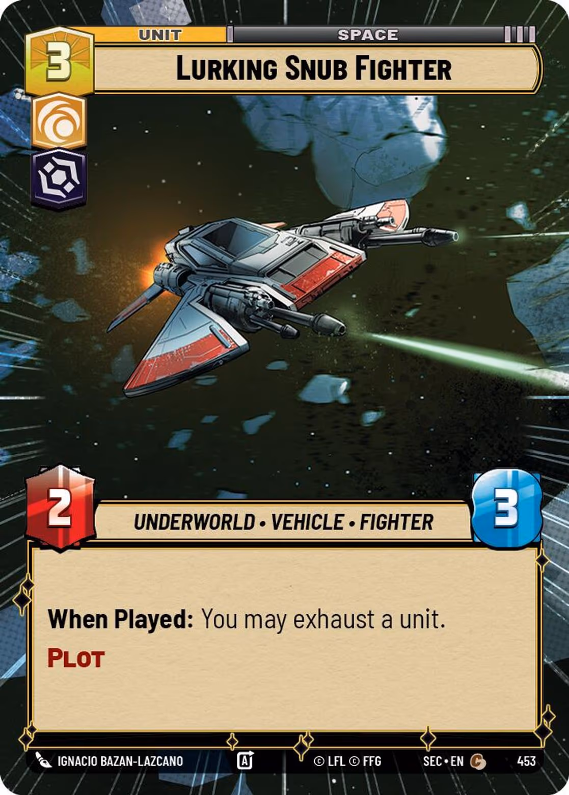 Lurking Snub Fighter SEC-453 Hyperspace Star Wars Unlimited card