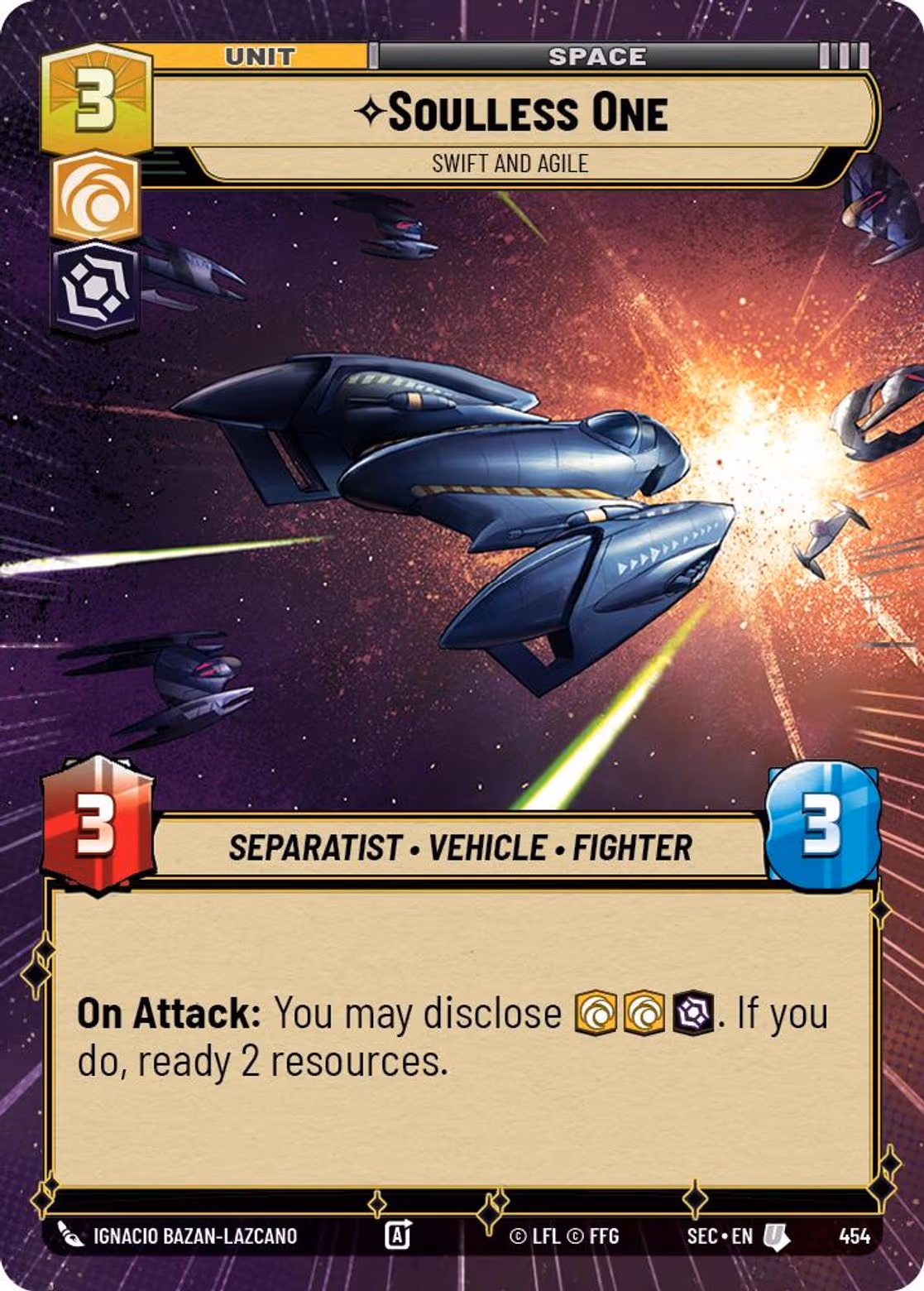 Soulless One - Swift and Agile SEC-454 Hyperspace Star Wars Unlimited card