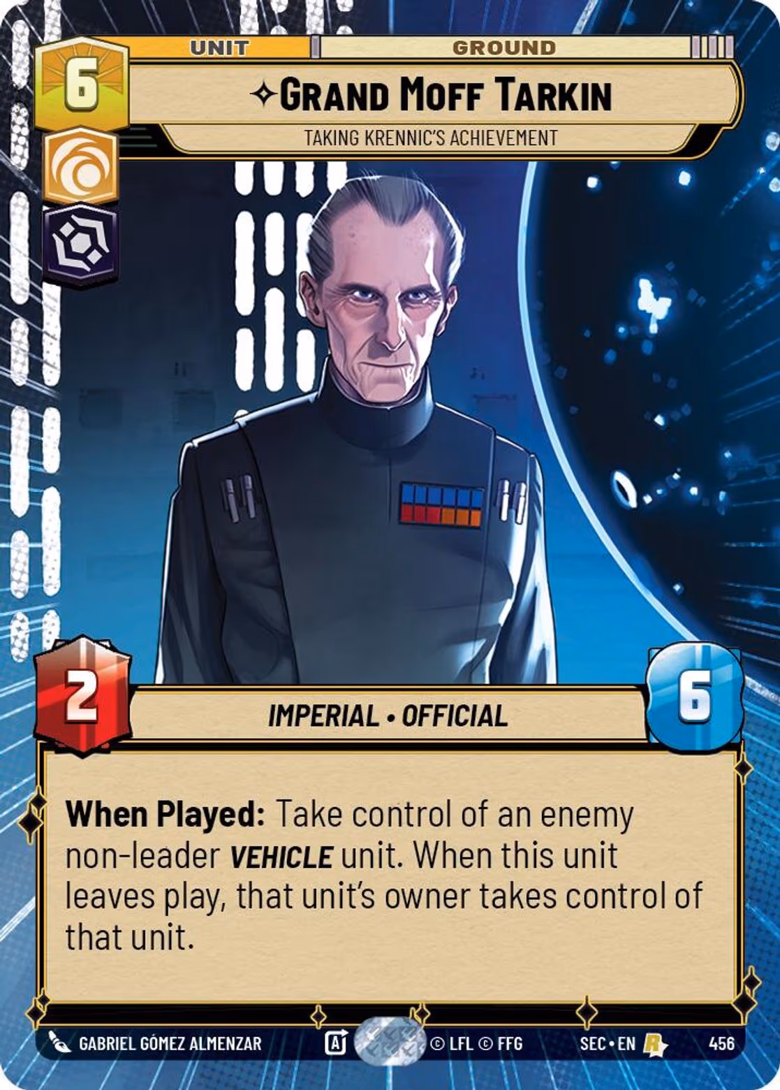Grand Moff Tarkin - Taking Krennic's Achievement SEC-456 Hyperspace Star Wars Unlimited card