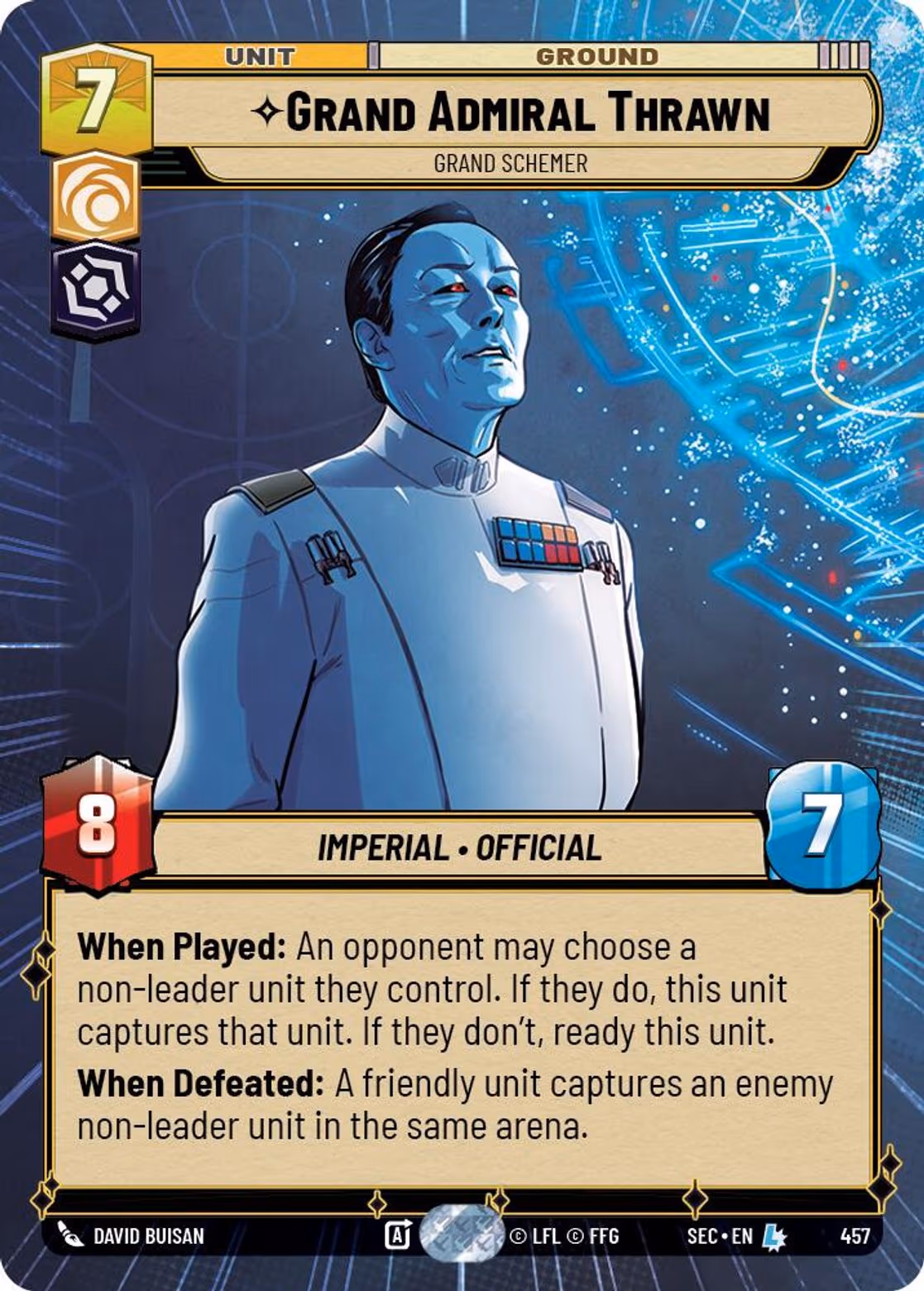 Grand Admiral Thrawn - Grand Schemer SEC-457 Hyperspace Star Wars Unlimited card