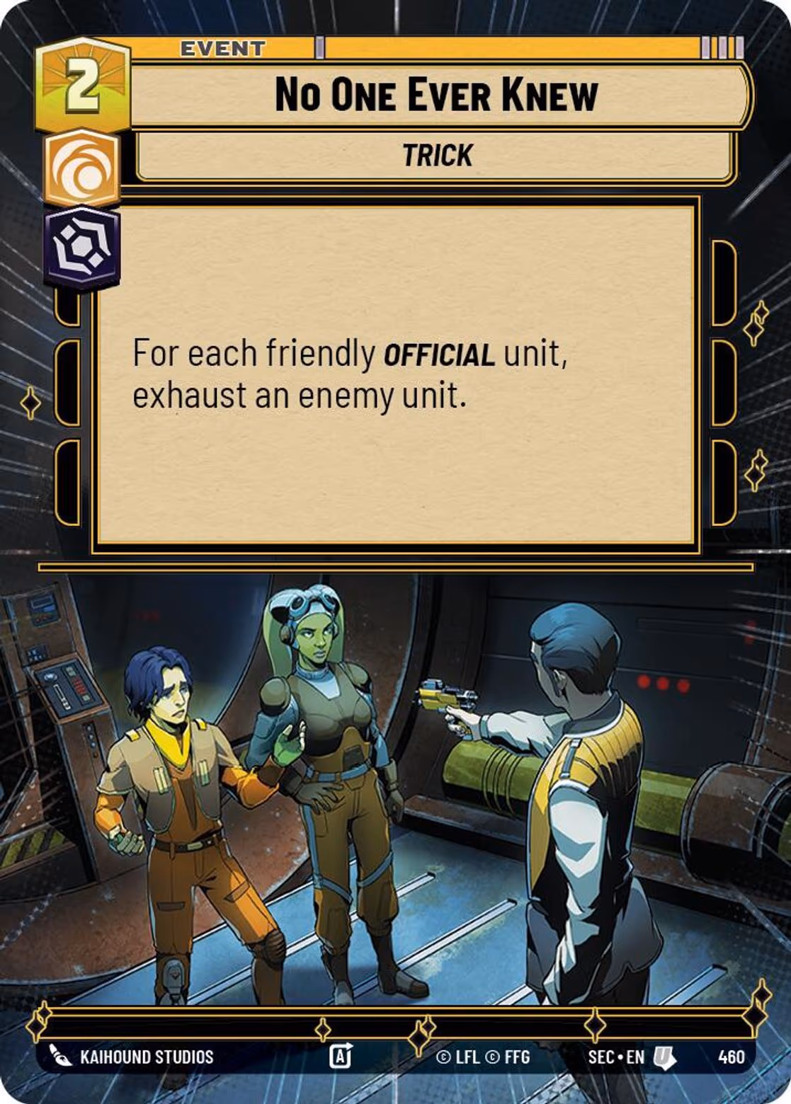 No One Ever Knew SEC-460 Hyperspace Star Wars Unlimited card