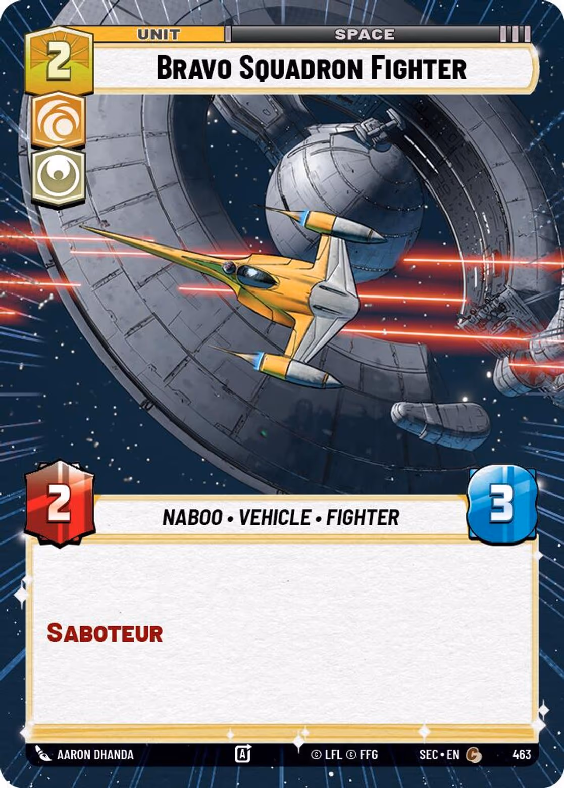 Bravo Squadron Fighter SEC-463 Hyperspace Star Wars Unlimited card
