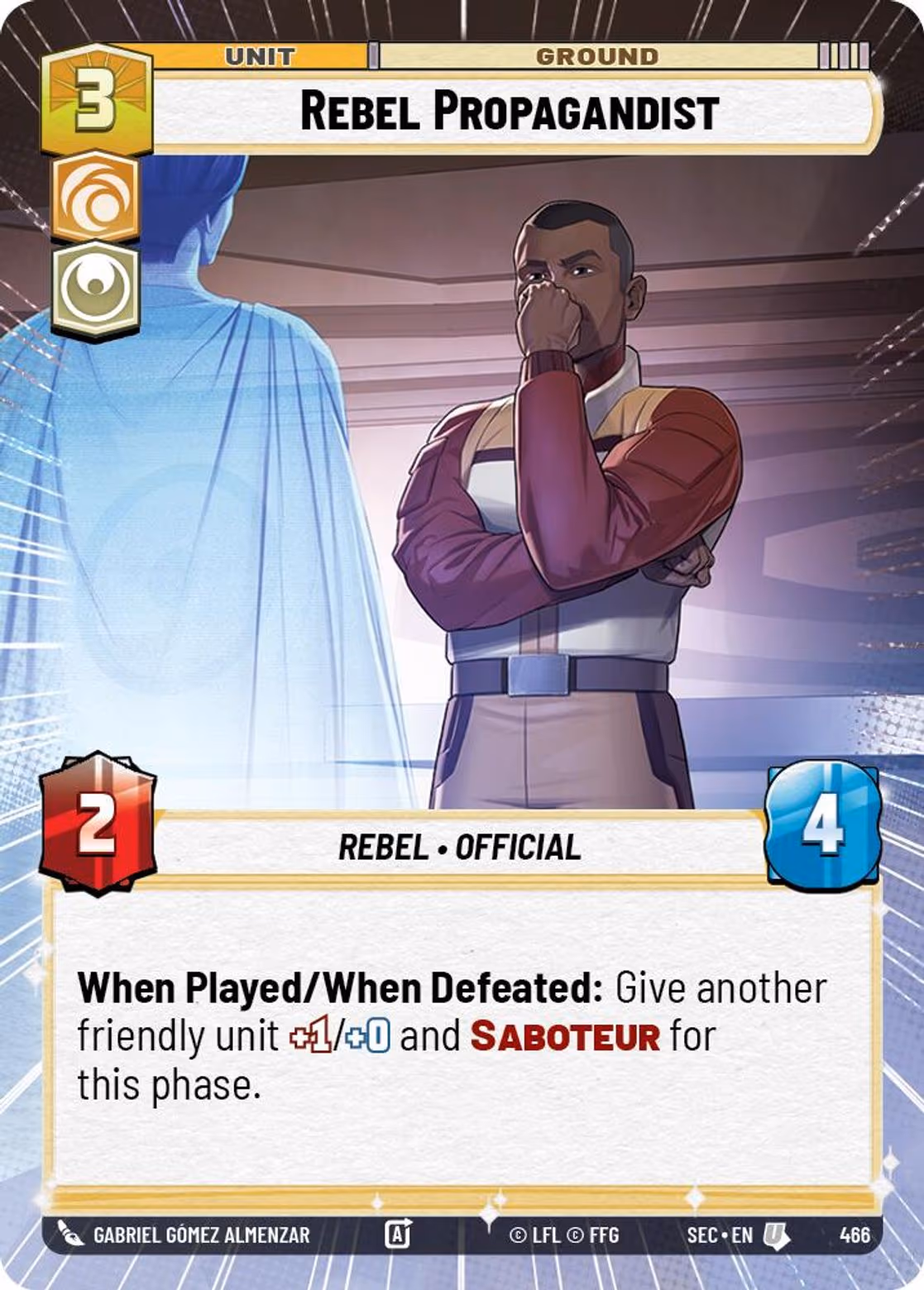 Rebel Propagandist SEC-466 Hyperspace Star Wars Unlimited card