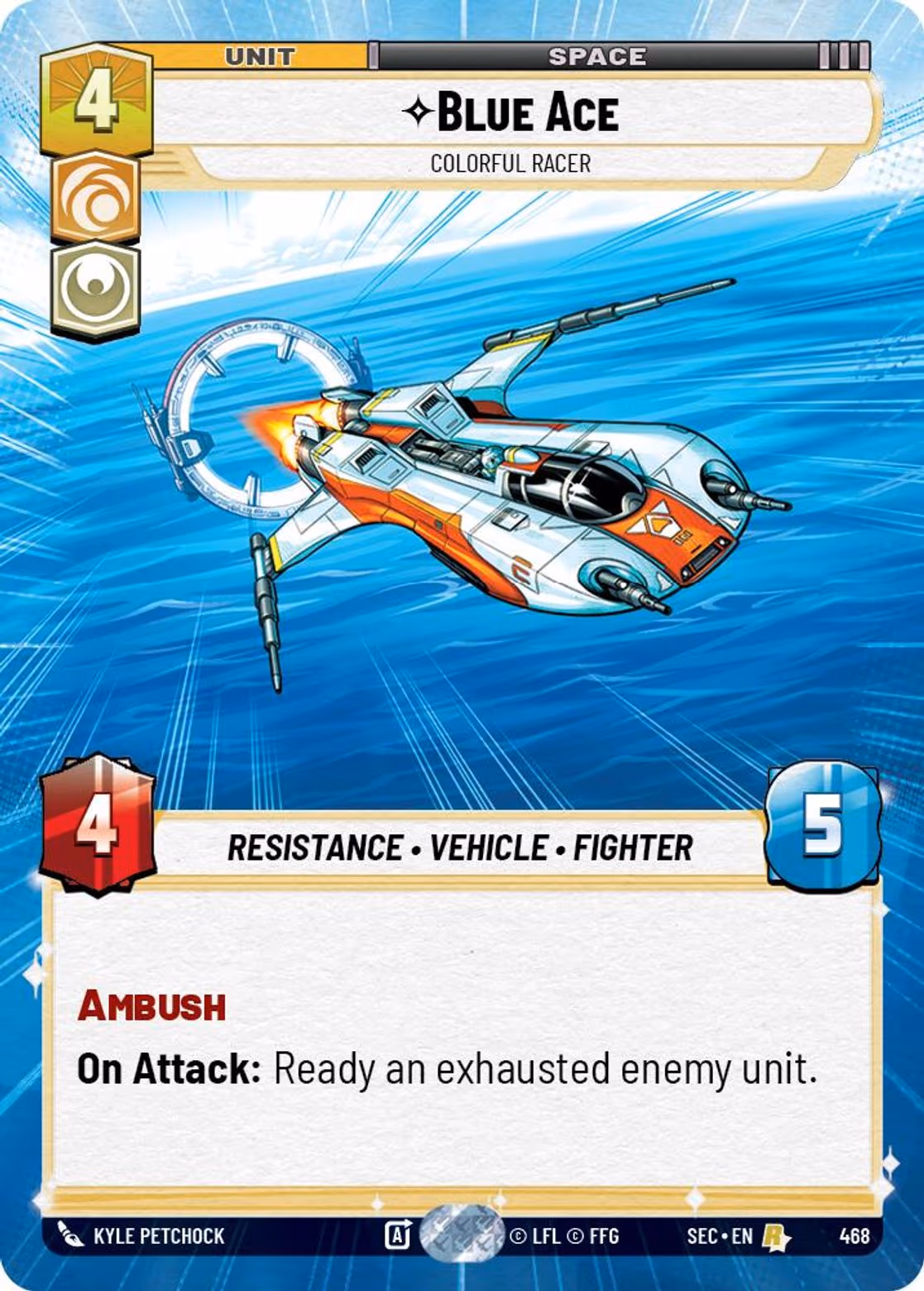 Blue Ace - Colorful Racer SEC-468 Hyperspace Star Wars Unlimited card