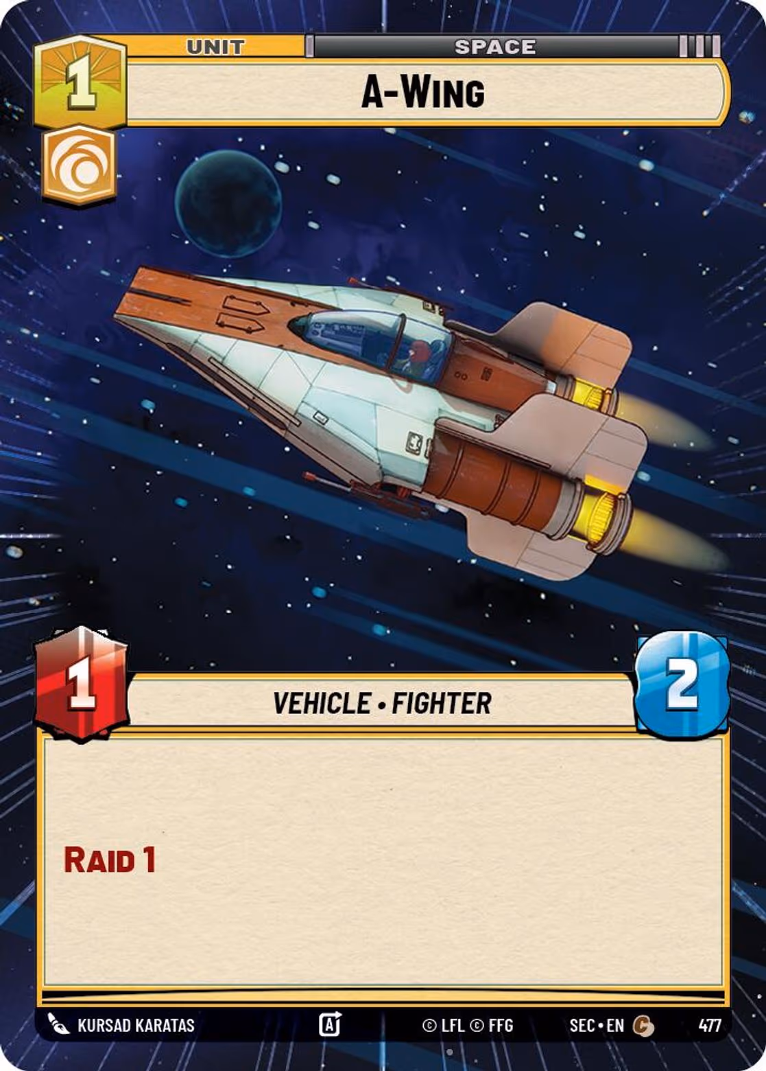 A-Wing SEC-477 Hyperspace Star Wars Unlimited card