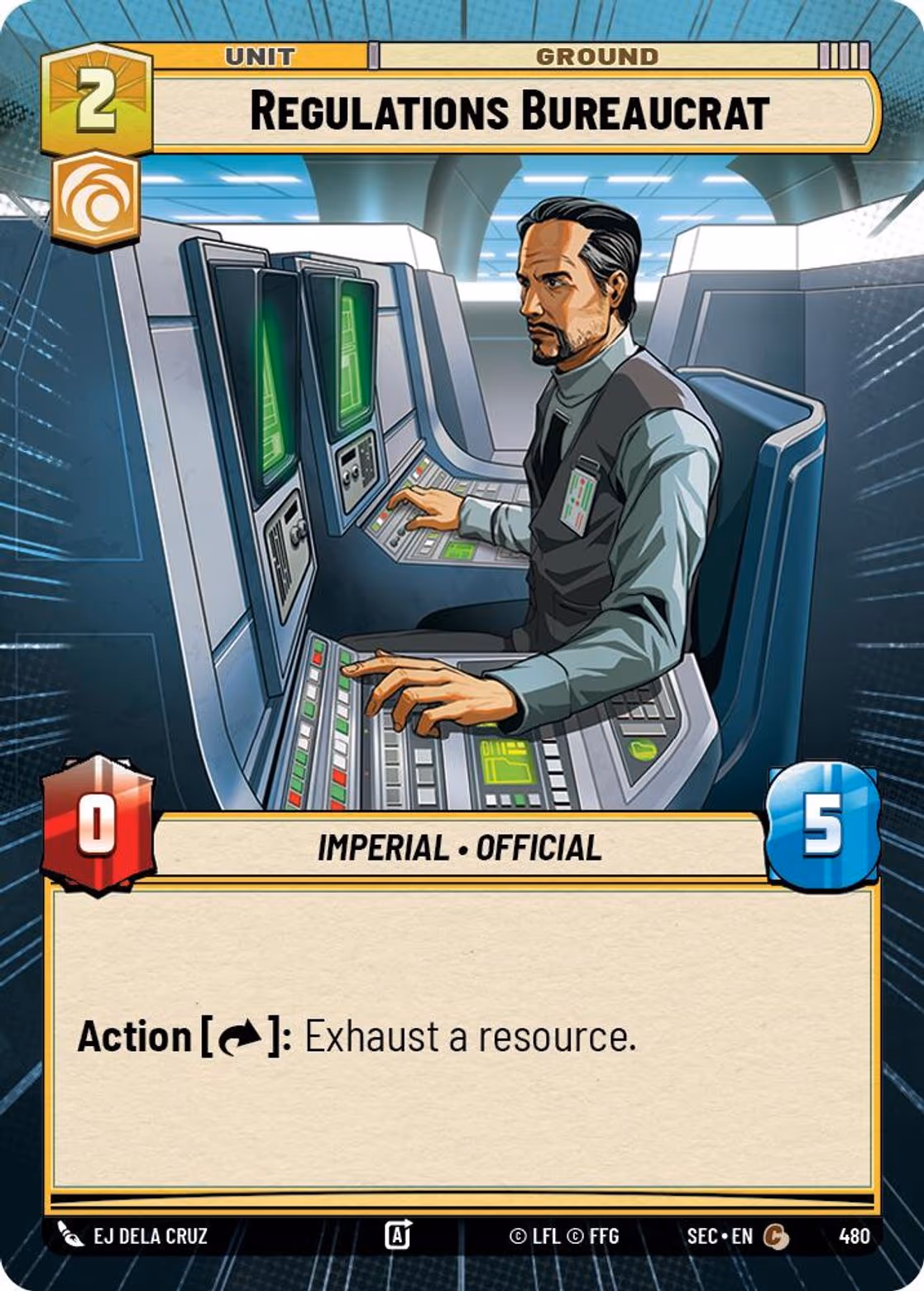 Regulations Bureaucrat SEC-480 Hyperspace Star Wars Unlimited card