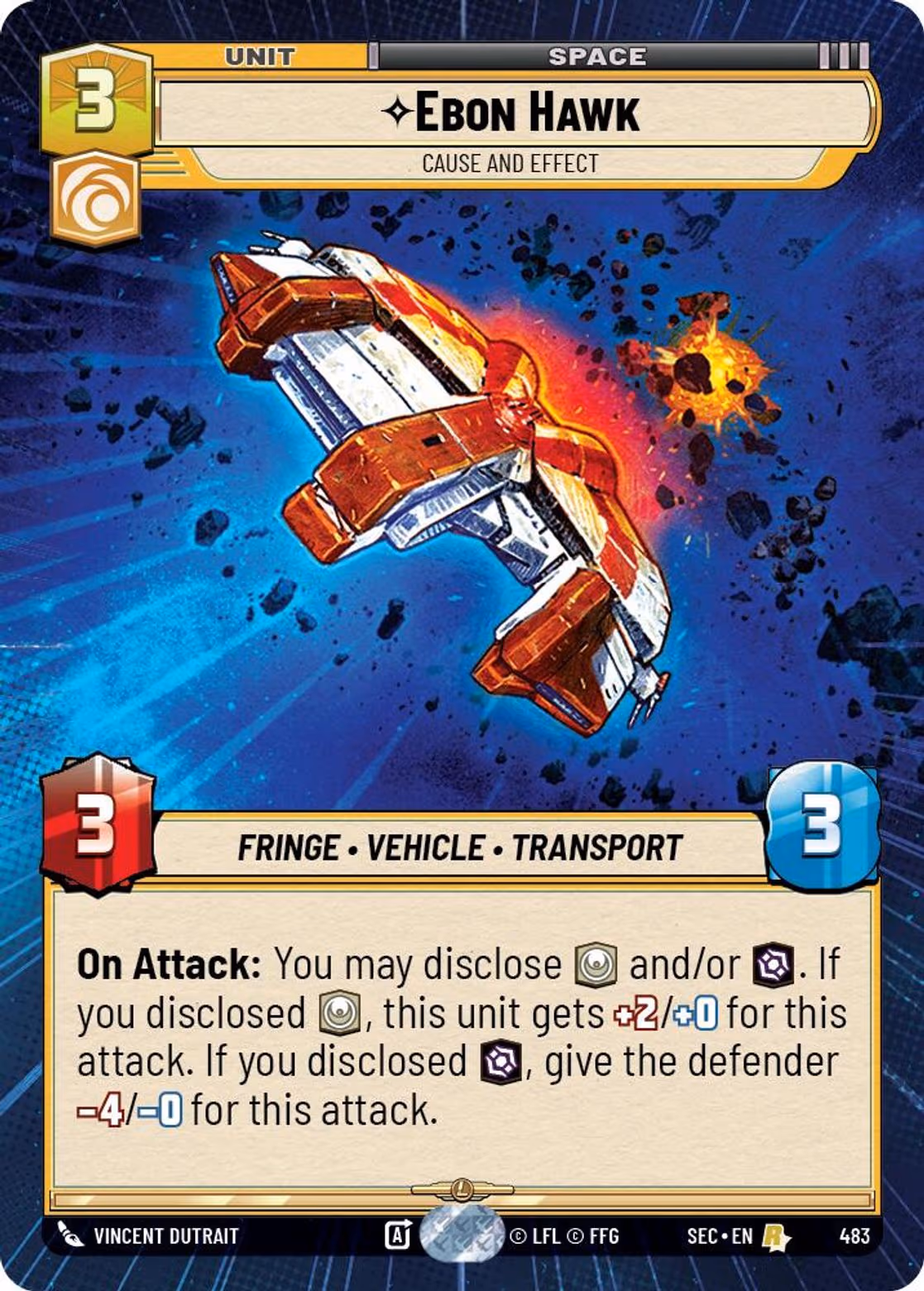 Ebon Hawk - Cause and Effect SEC-483 Hyperspace Star Wars Unlimited card