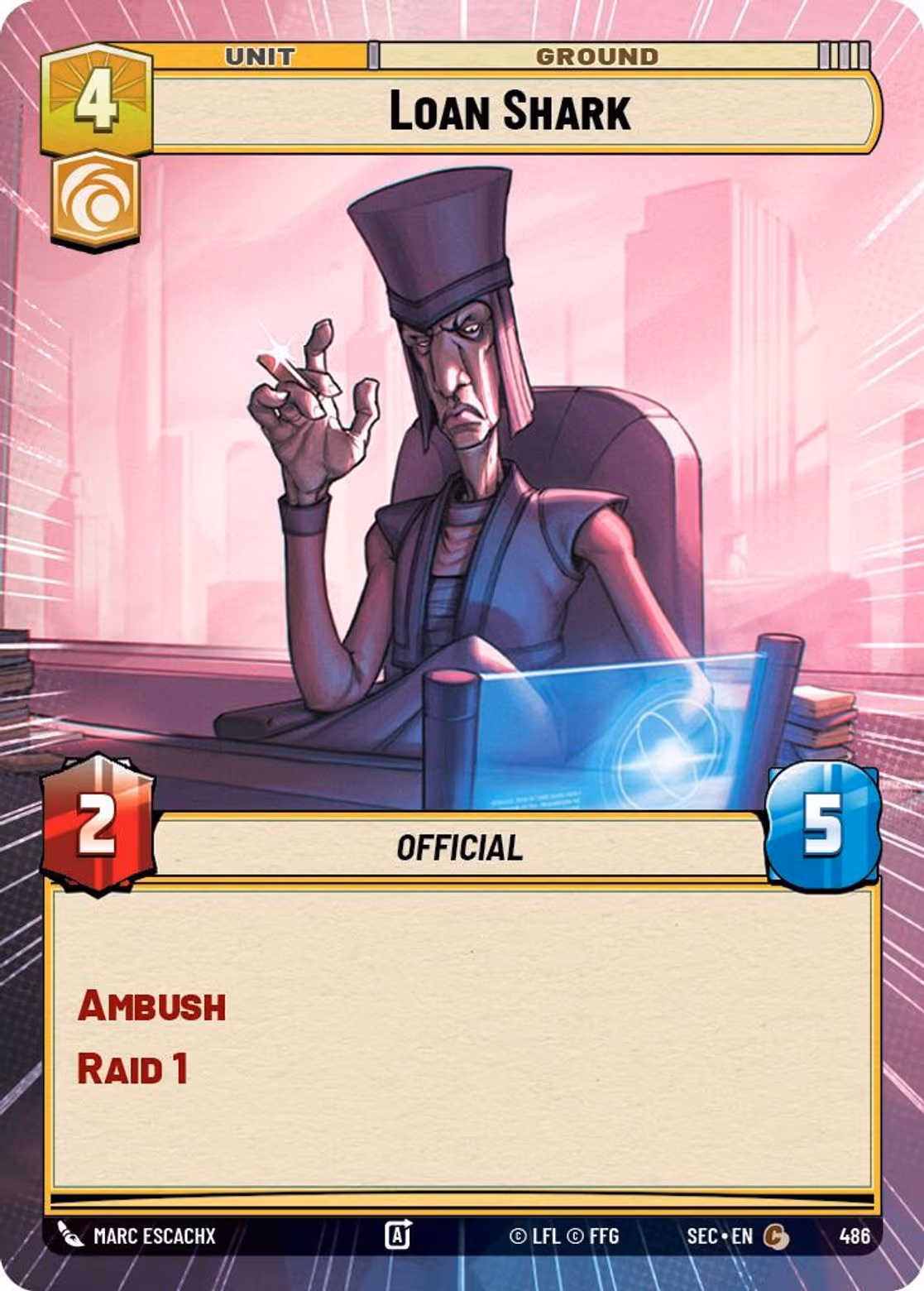 Loan Shark SEC-486 Hyperspace Star Wars Unlimited card