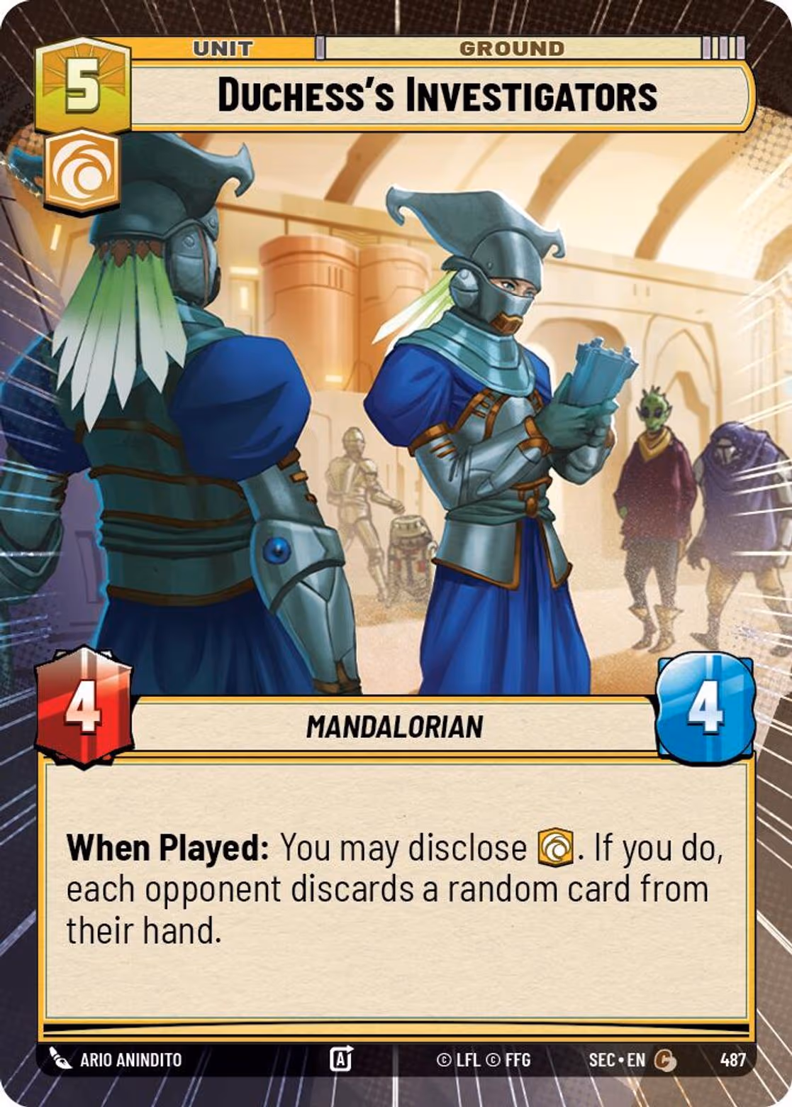 Duchess's Investigators SEC-487 Hyperspace Star Wars Unlimited card