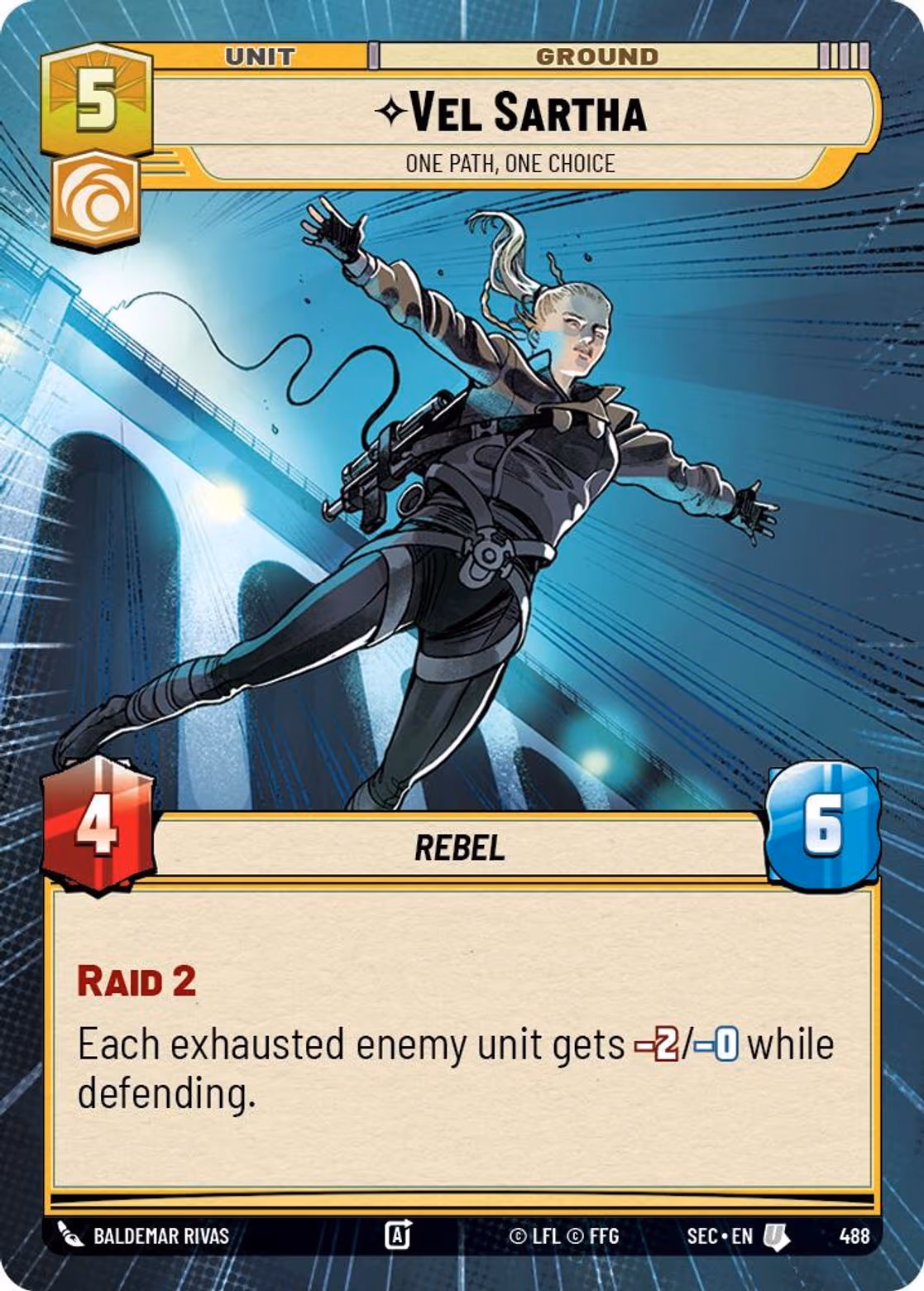 Vel Sartha - One Path, One Choice SEC-488 Hyperspace Star Wars Unlimited card